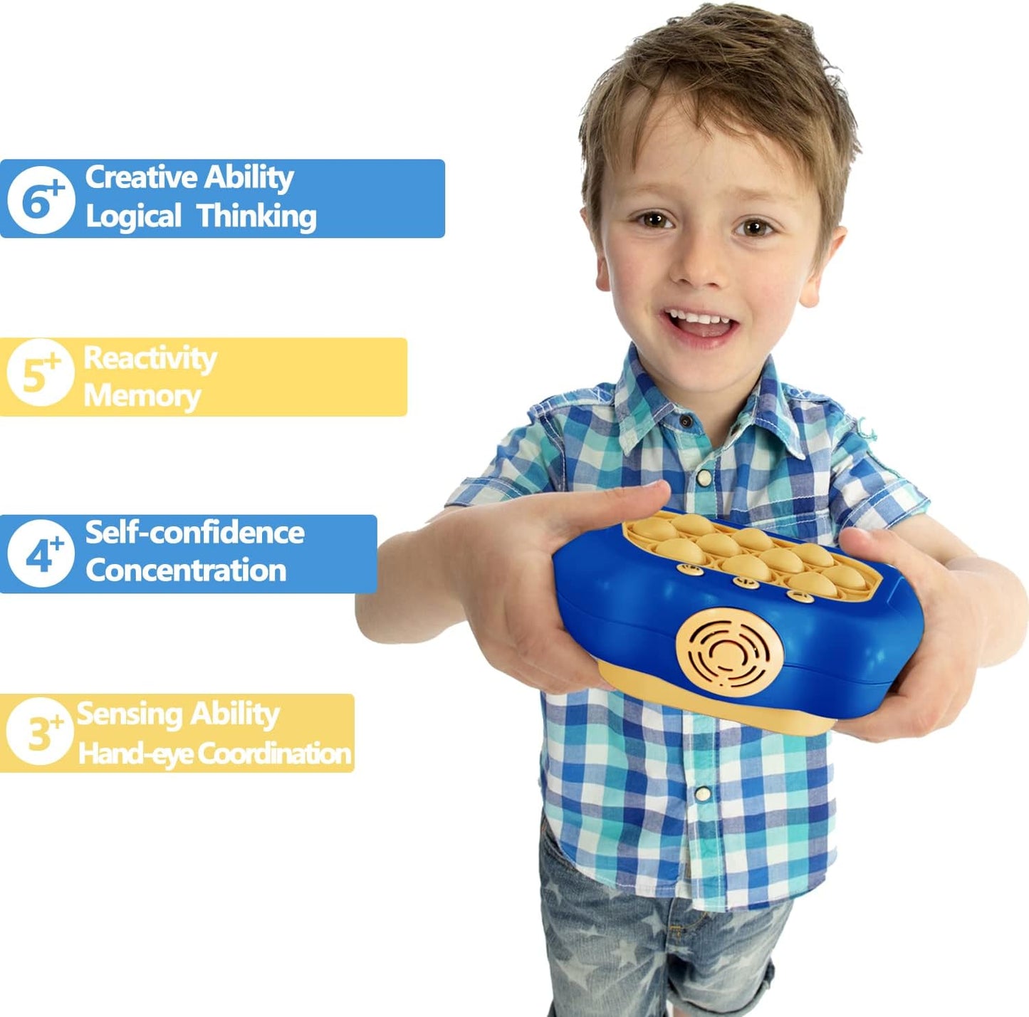 Pop The Target! Handheld Speed Pushing Game Machine: A Fun Multiplayer Game for Family. Fidget Game Toy for 6 7 8 9 10 11 12 Years Old Blue