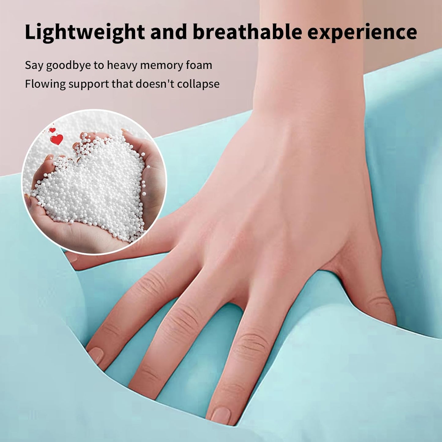 The Adjustable Pregnancy Pillows for Sleeping，Pregnancy Pillow Uses a Unique 5-Point Support，Turn Into Every Shaped Pregnant Pillow，Removable Maternity Pillows (Mist Blue, 55IN)