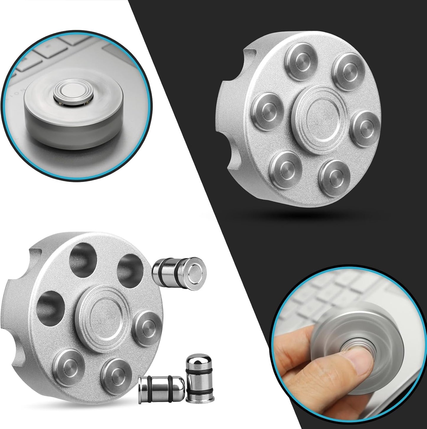 Cool Alloy Fidget Spinner Toys Metal for Kids Adults, Fidget Cube Block Chain Small Sensory Gadget Finger Hand Spinner Cool Gadget Stuff Gift for Men, Desk Spining Top Toy Best Gift Party Favors