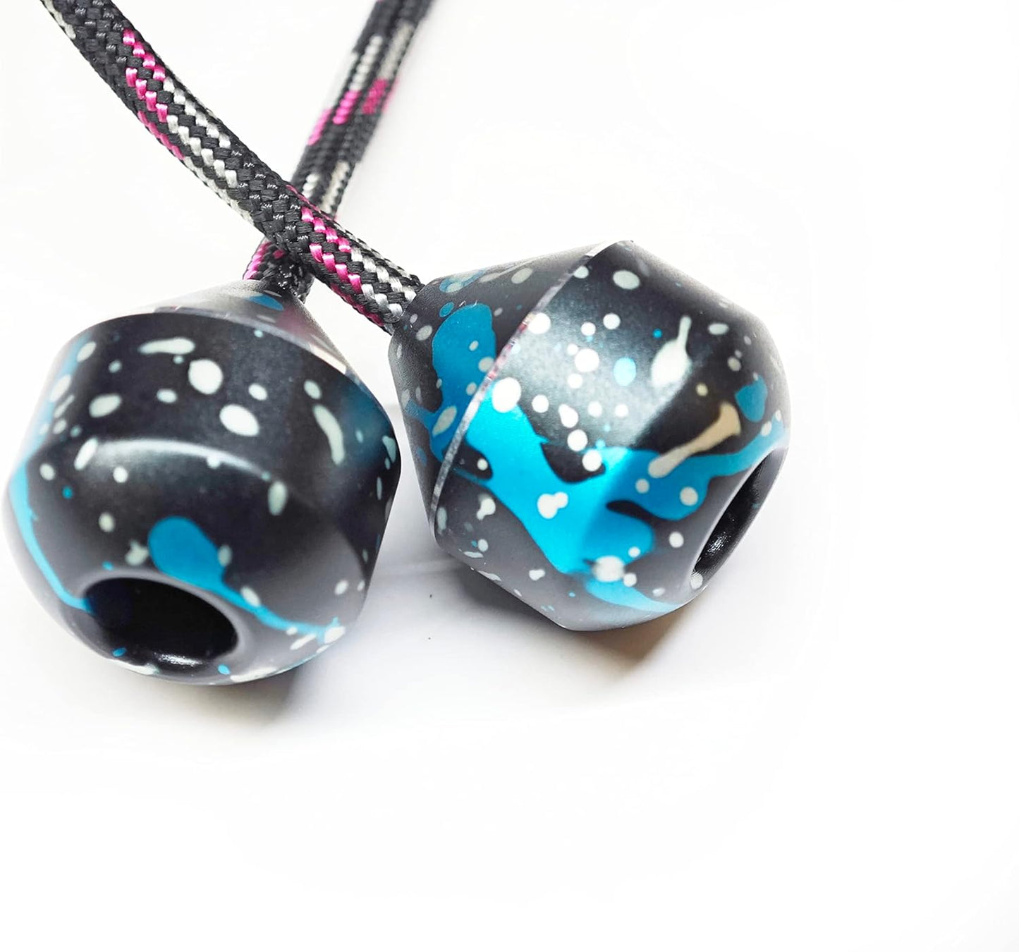 Begleri Fidget Beads - Worry Fidget Beads Spin & Bump - Made of Aluminum Alloy - for Men Women Youngs Skill Players Creates a Bit of Magic for You (UFO-Black Blue&White)