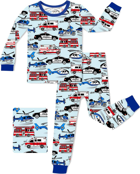 Bamboo Viscose Toddler Pajamas Boys Girls Baby 12M-8Y Pjs Sets Kids 2pcs Snug fit Long-Sleeve Sleepwear