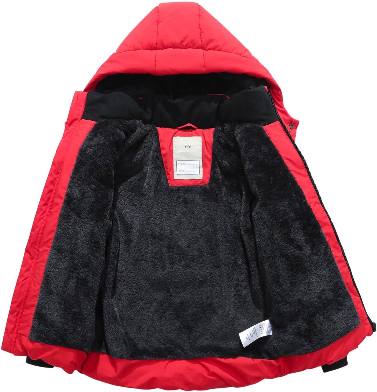Kids Boy's Winter Coat Fleece Lined Waterproof Jacket Puffy Cotton Coat Thick Hooded Down Outdoor Coats