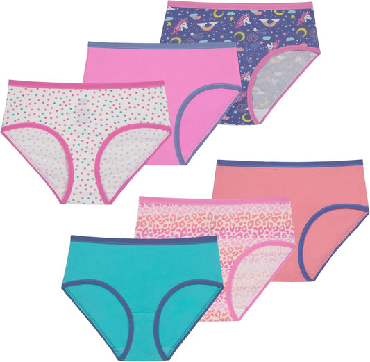 Saint Eve Kids Little Girls Cotton Underwear, Soft Breathable Multi Pack Brief Panties