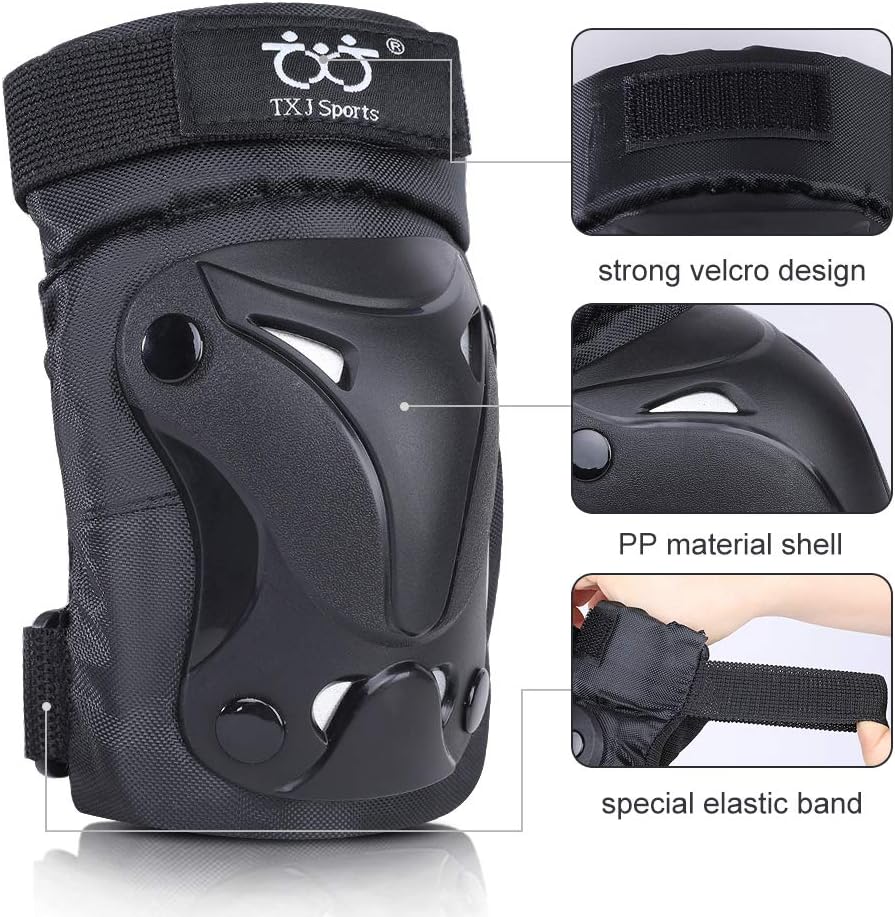 Kids/Youth Knee and Elbow Pads with Wrist Guards Protective Gear Set for Skating Skateboarding Cycling Biking Scooter and Multi Sports