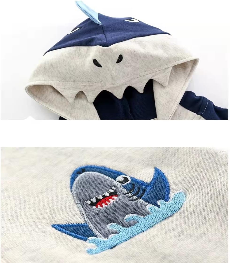 Toddler Boys Full Zip Dinosaur Hoodies Comfortable Sweatshirt