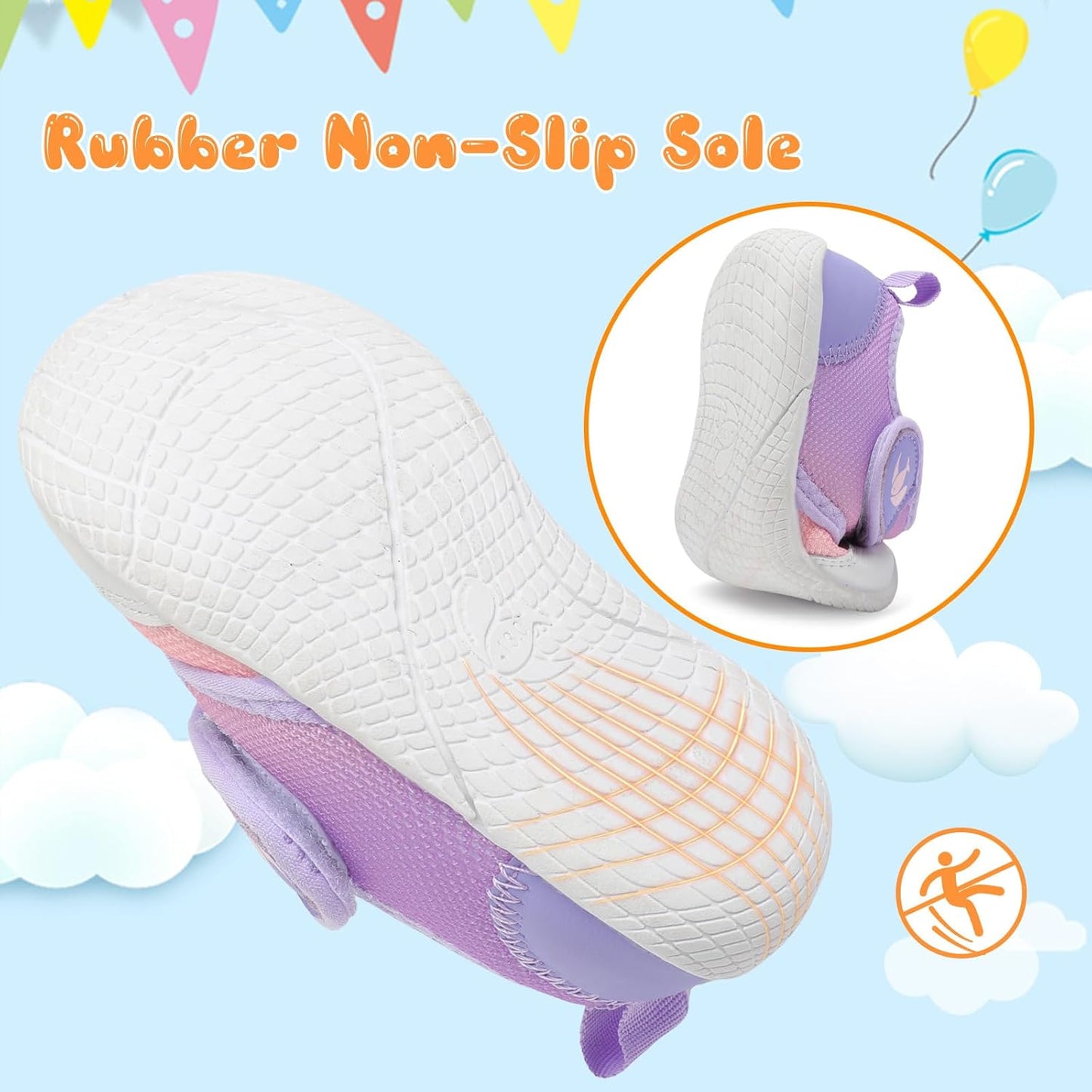 FEETCITY Baby First Walking Shoes Boys Girls Infant Sneakers Crib Shoes Breathable Lightweight Slip On Shoes