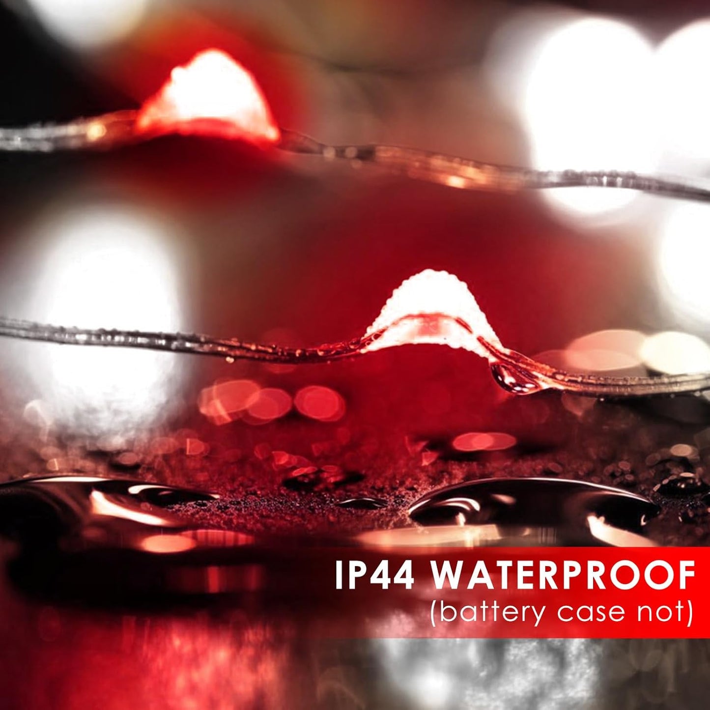 4-Pack Red and White Fairy Lights Battery Operated with Timer, Waterproof 16FT 50 LED String Lights Outdoor Indoor, Christmas Lights for Bedroom Home Wedding Birthday Xmas Parties and Centerpieces