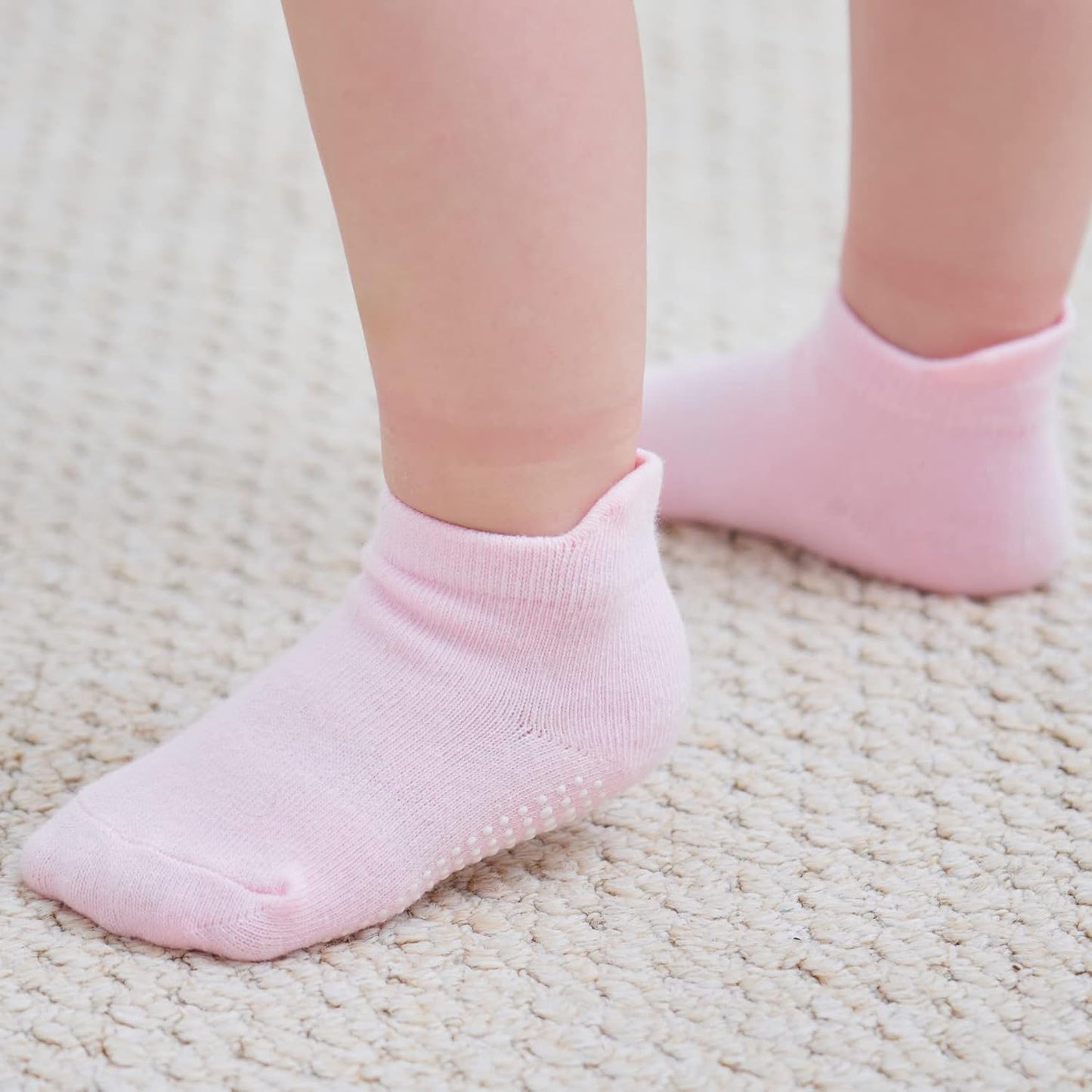 Zaples Baby Non Slip Grip Ankle Socks with Non Skid Soles for Infants Toddlers Kids Boys Girls