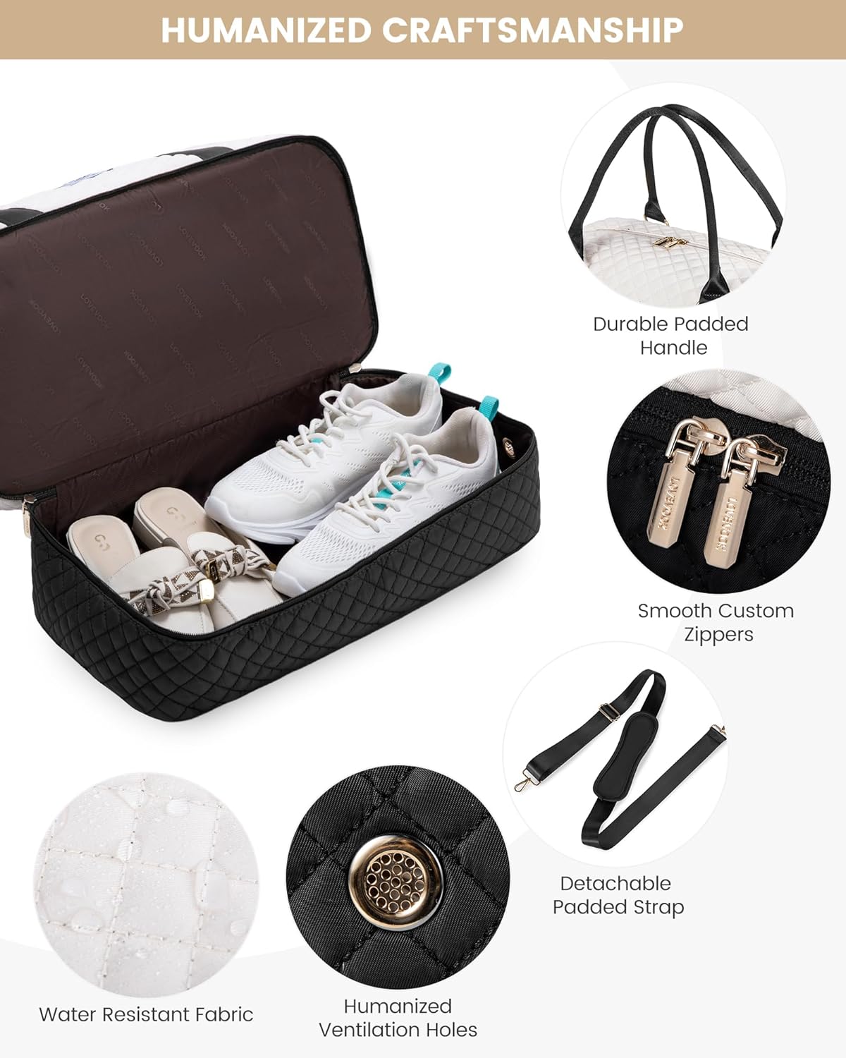 LOVEVOOK Travel Weekender Bag for Women, Carry on Overnight with Shoe Compartment, Travel Duffle Women, Yoga Gym Duffel with Wet Pocket, Hospital Bags for Labor and Delivery, 3 Pcs Set