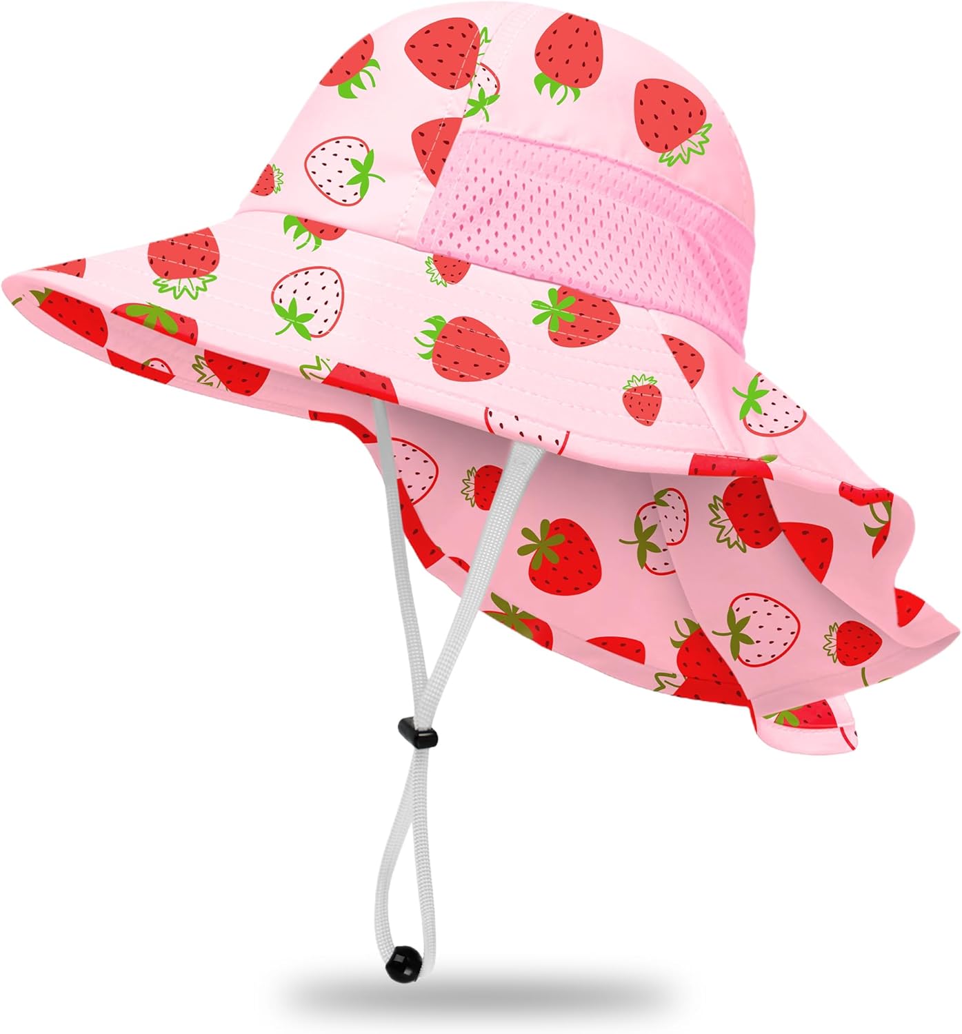 Toddler Baby Sun Hat Kids Summer UPF 50+ for Boys Girls Adjustable Beach Hats with Bucket Wide Brim Age 1-7 Years