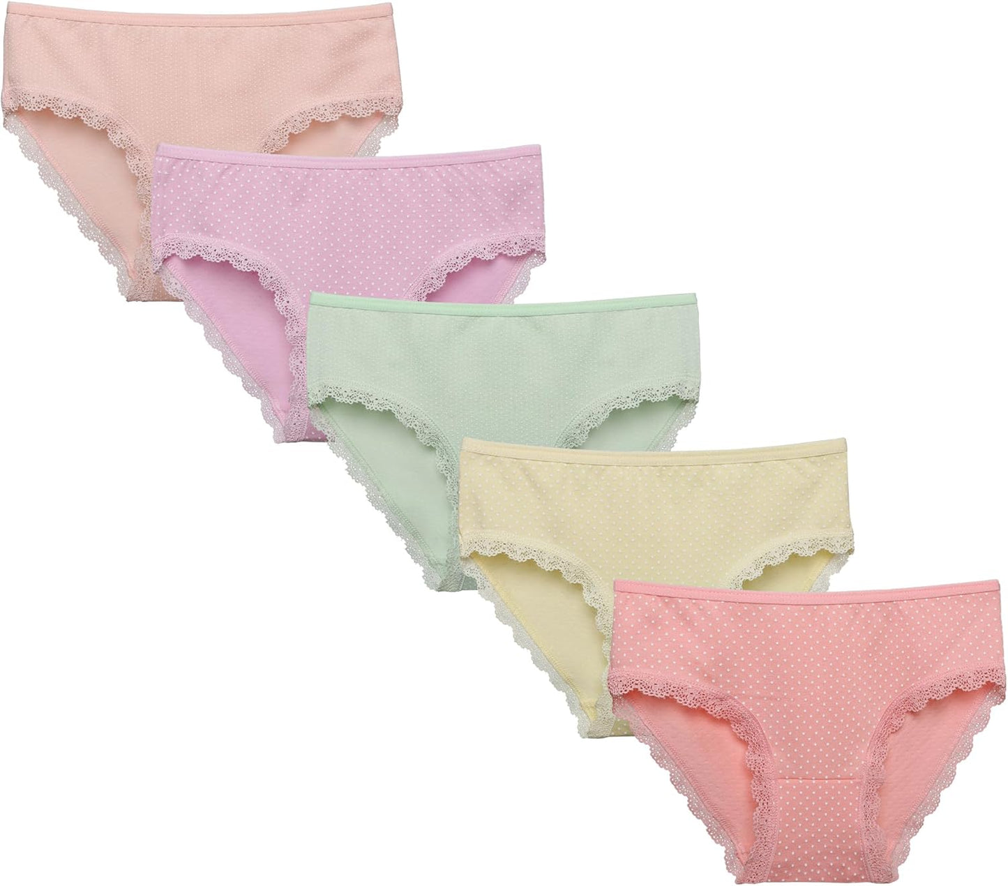 Donella Girls' Soft Cotton Underwear - Kids Bikini Brief Panties for Girls and Toddlers 5-Pack, Age: 2-15