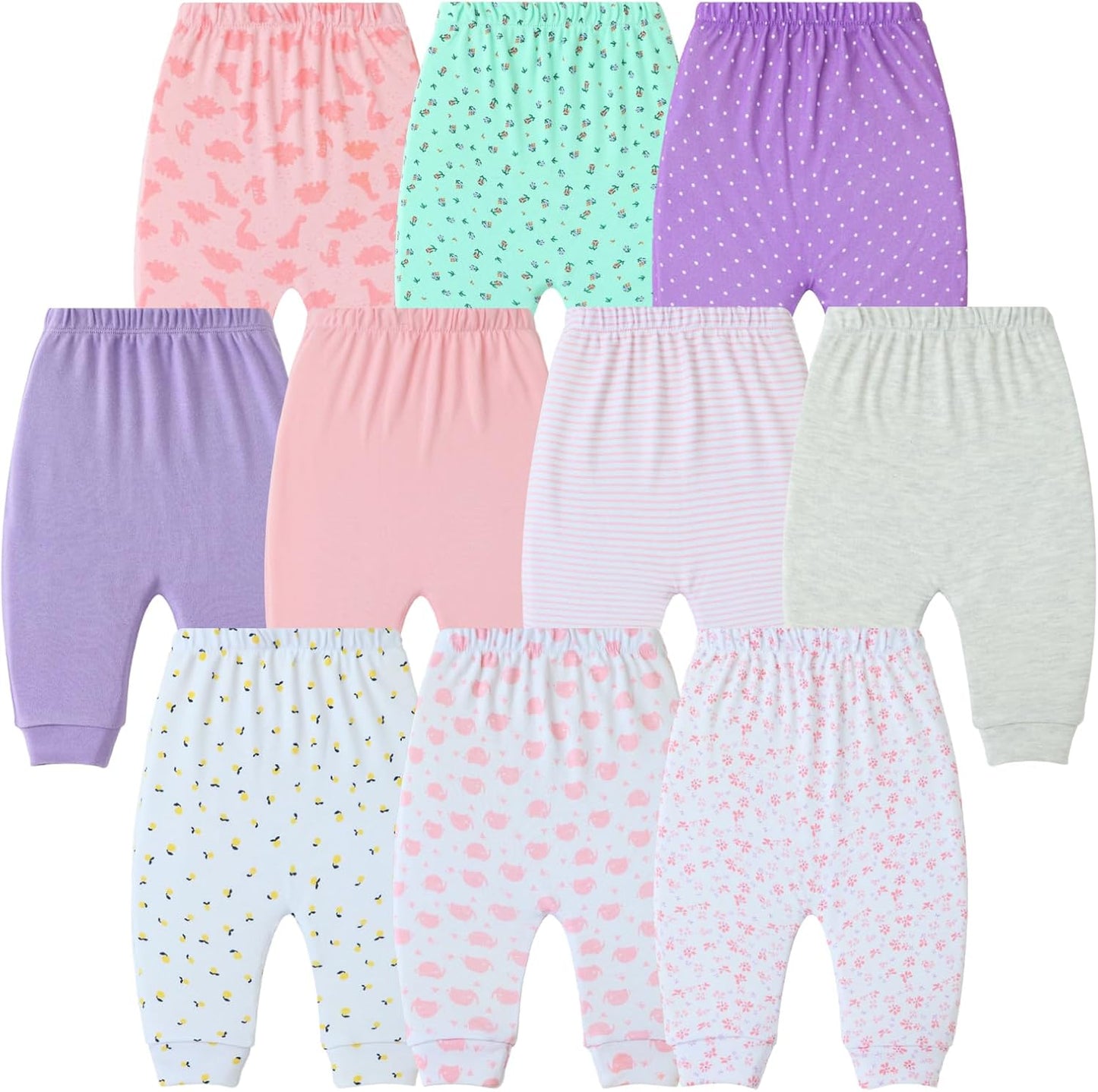 Hakochia Baby Pants for Boys & Girls: 100% Cotton, Soft, Comfy, Ample Diaper Room 0-36 Months