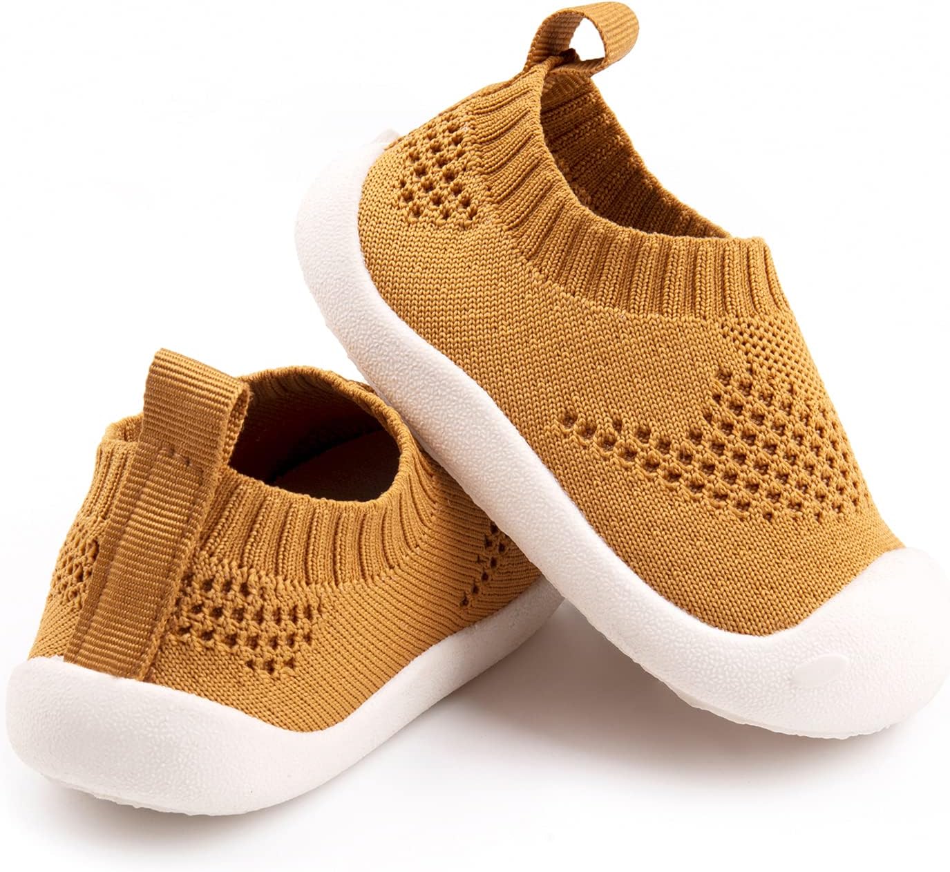 Baby First-Walking Shoes 1-4 Years Kid Shoes Trainers Toddler Infant Boys Girls Soft Sole Non Slip Cotton Canvas Mesh Breathable Lightweight TPR Material Slip-on Sneakers Outdoor