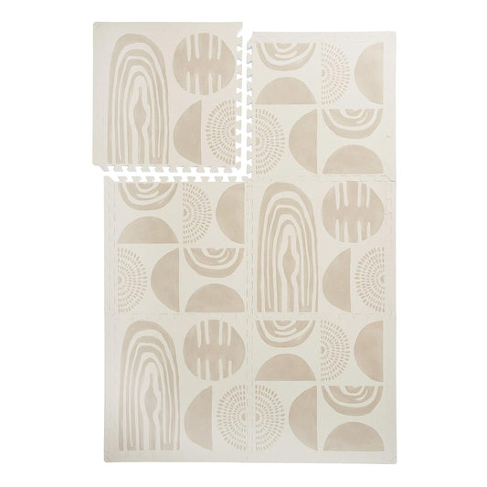 Super 1 Inch Thick Premium Quality Exercise & Baby Foam Play Mats - Expandable & Large Non-Toxic Odorless Floor Mat - 6 Tiles Spacious 6x4ft - Peel-Resistant - Desert Sand