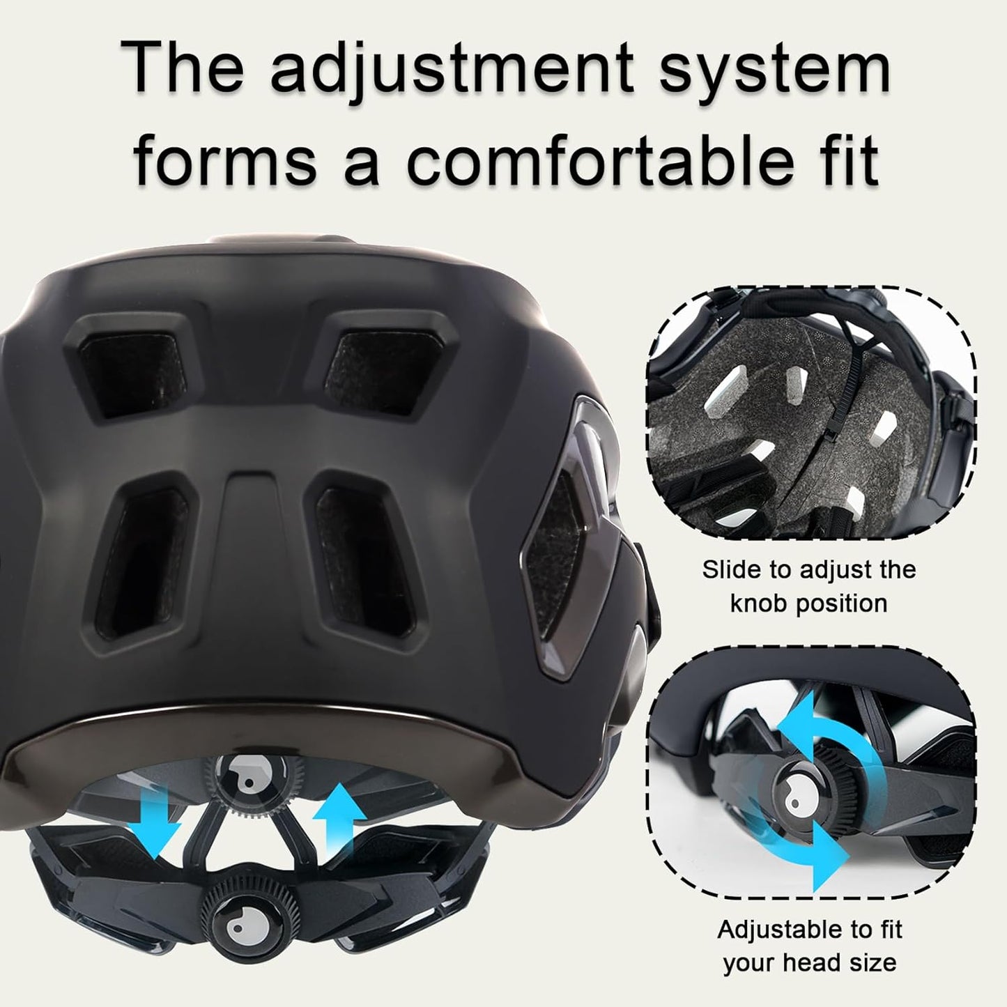 Bike Helmet for Adult & Youth, Lightweight MTB Helmet with Adjustable Visor for Mountain/Road Cycling, 2 Sizes for Men Women Boys Girls