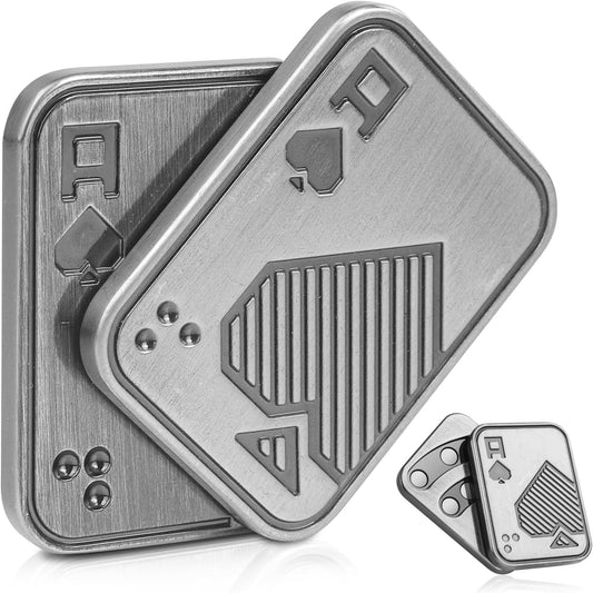 Metal Fidget Toys, Magnetic Fidget Slider Poker Push Card for Adults,Relieve Stress ADHD & Anxiety, Break Bad Habits, Cool EDC Gadget Office Desk Toy, Gift for Boyfriend, Husband and Father