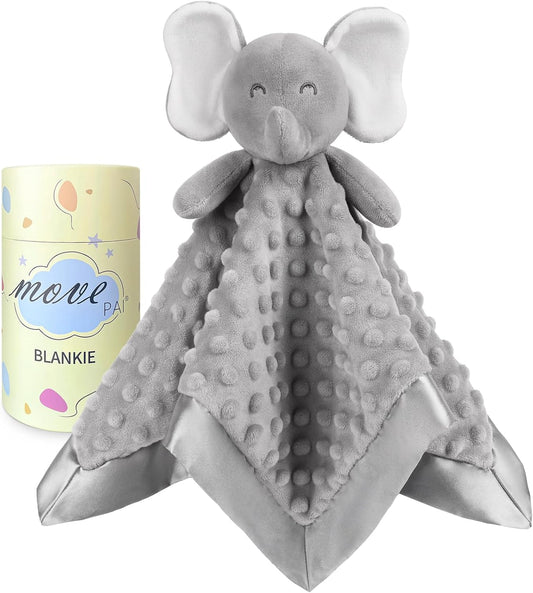 Loveys for Babies, Soft Baby Security Blanket Lovies for Babies, Stuffed Animals Blankie for Newborn Infant with Baby Snuggle Toy, Boys Gilrs Gifts Gray Elephant Security Blanket 16 Inch