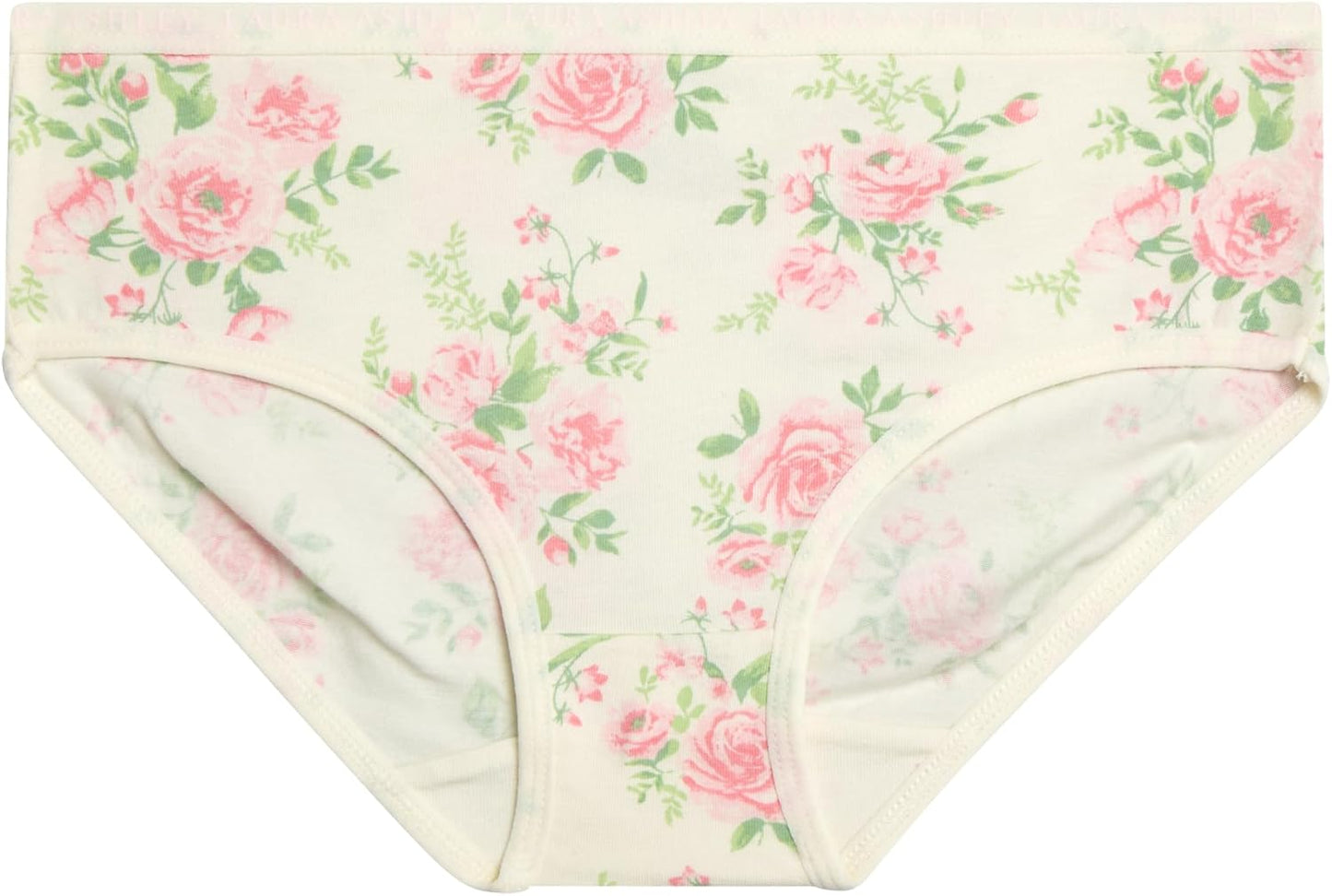 Laura Ashley Girls Underwear - 5 Pack Soft Stretch Breathable Panties for Girls - Lightweight Cotton Panties (Size: 4-12)