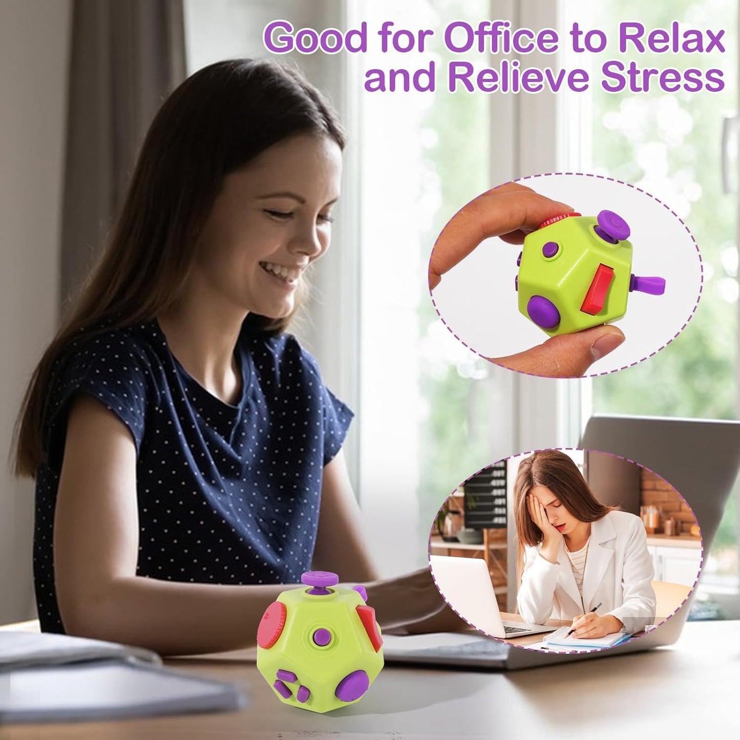 Mini Finger Cube Toys, Cool Fidget Toys for Kids Adults with Anxiety ADHD Autism and Relief Stress (Green)