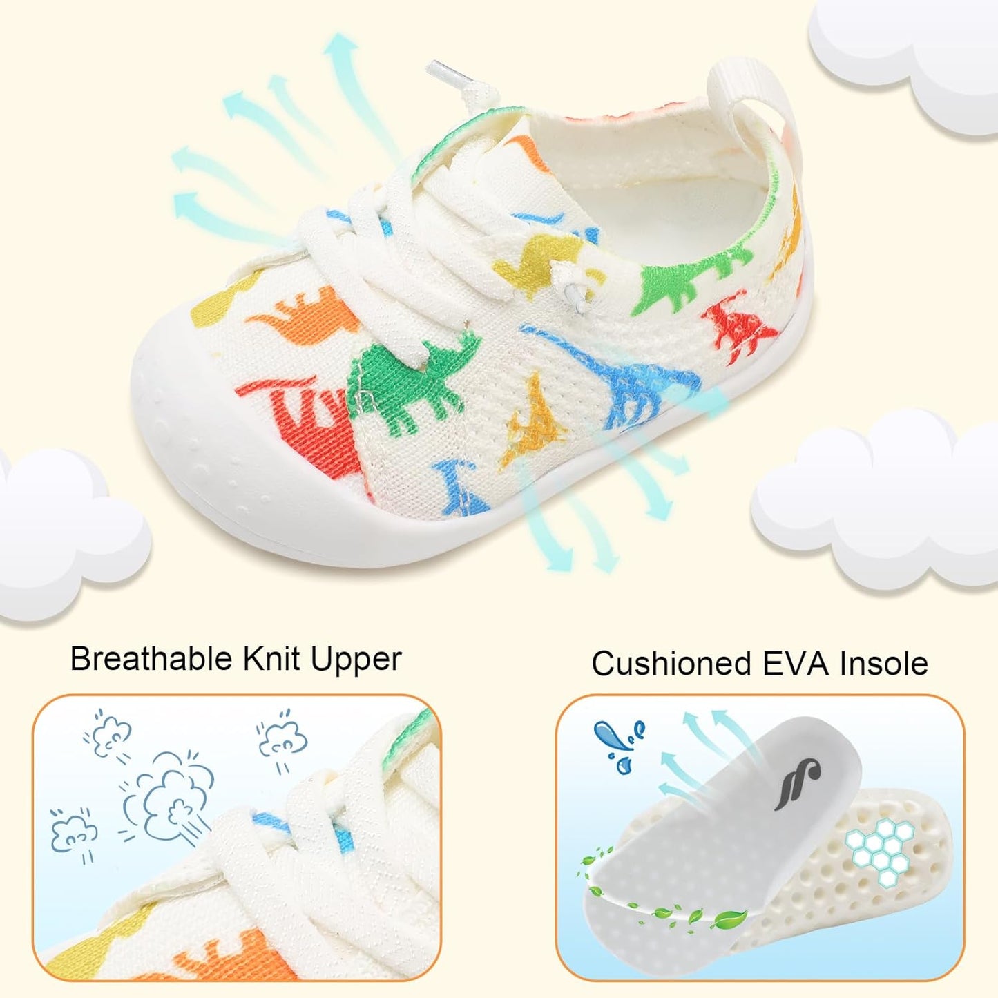 JIASUQI Baby Shoes for Toddler Boys Girls Sneakers Slip on Walking Shoes for Babies