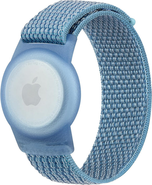 Vancle Kids Wristband for Apple AirTag, Protective Case for Air Tag GPS Tracker Holder with Nylon Bracelet, Adjustable Anti Lost Watch Band for Toddler Baby Children Elders