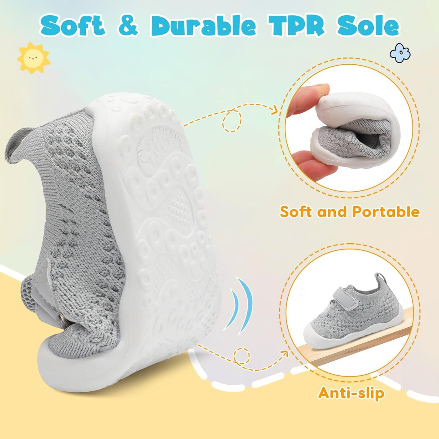 LeIsfIt Baby Shoes Girls Boys First Walking Shoes Infant Sneakers Crib Shoes Lightweight Non-Slip Shoes