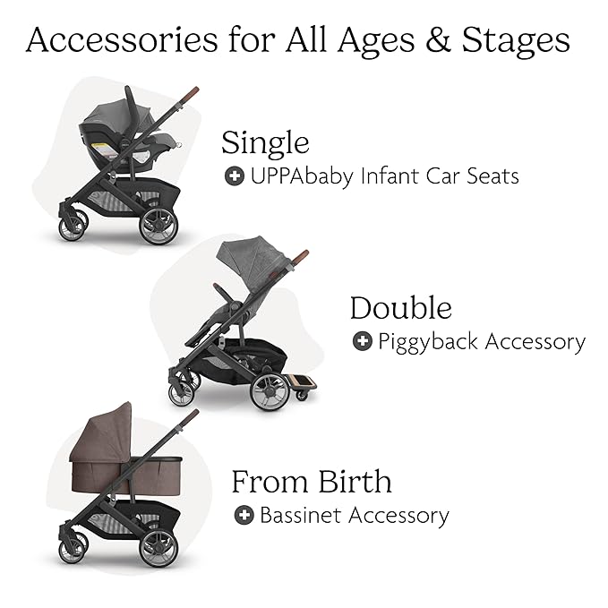 UPPAbaby Cruz V3 Stroller - from Birth + Car Seat Compatible - Full-Size, Reversible Seat - Infant Insert, Bug and Rain Shields Included - Owen (Mocha Mélange/Carbon Frame/Chestnut Leather)