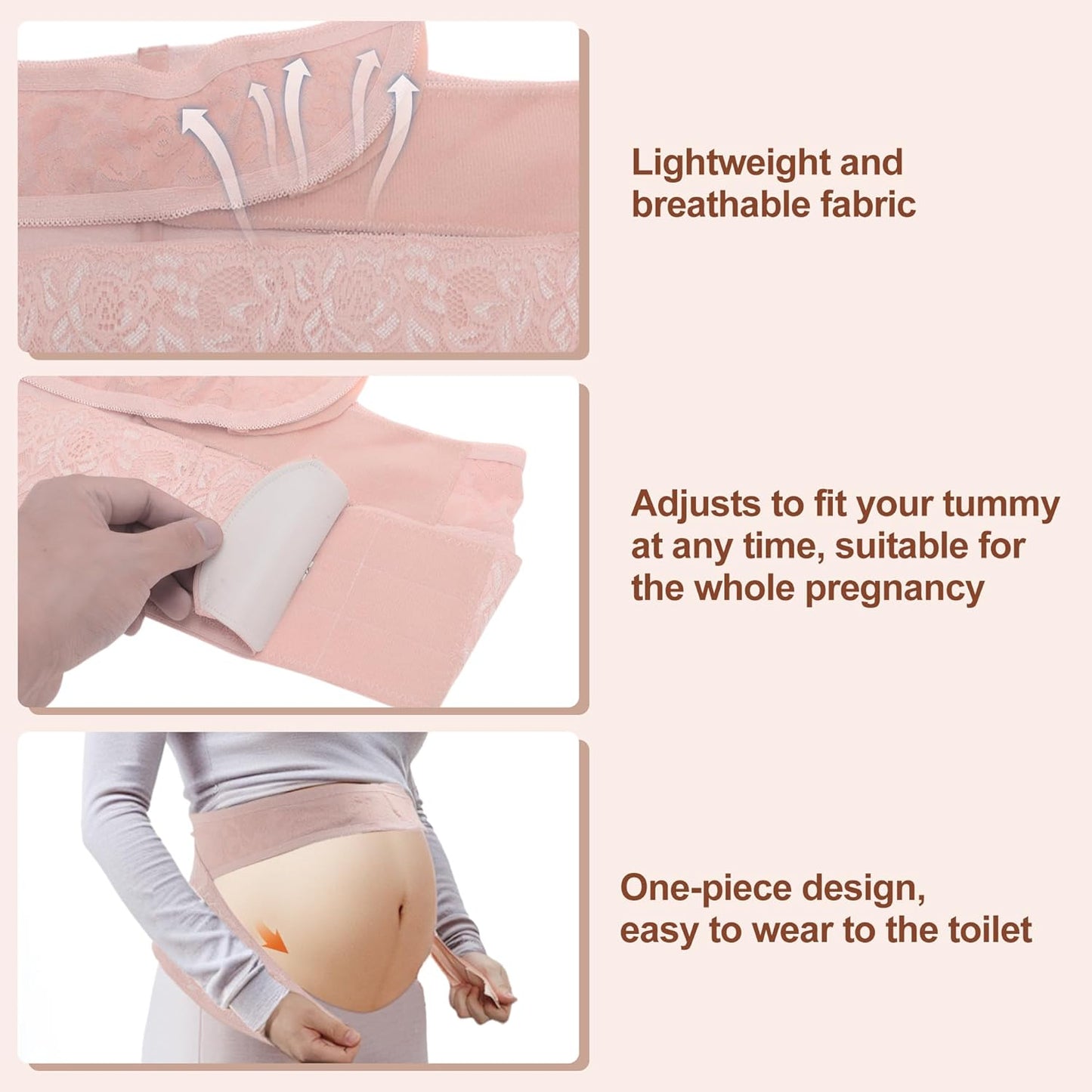 Pregnancy Belly Band for Pregnant Women, Breathable Maternity Belt, Adjustable Pregnancy Belly Support Band