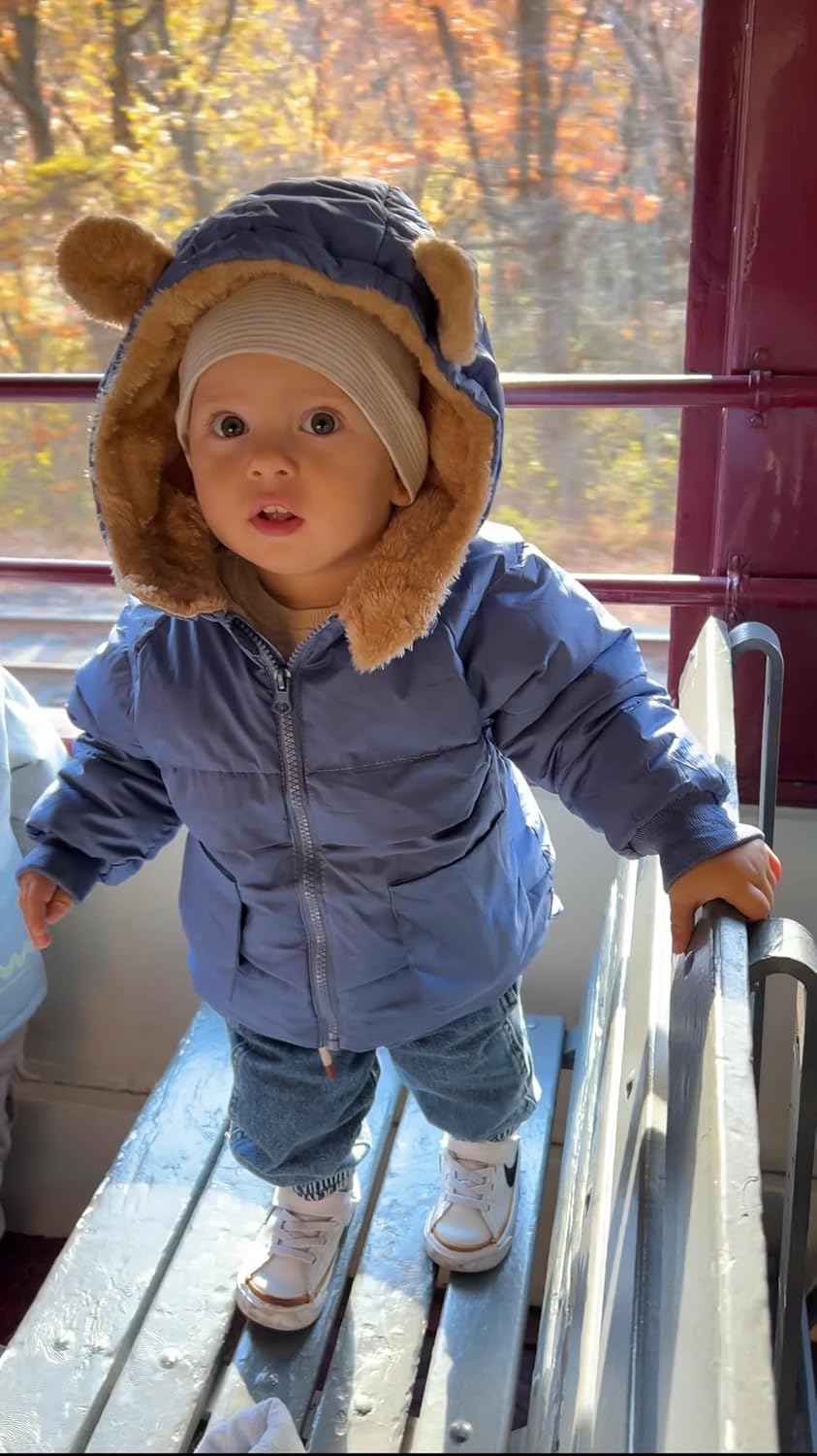 TUONROAD Baby Girls Coats for 6 Months-5 Years Toddlers Boy Winter Jacket Warm Bear Hooded Outdoor Coats Size 5