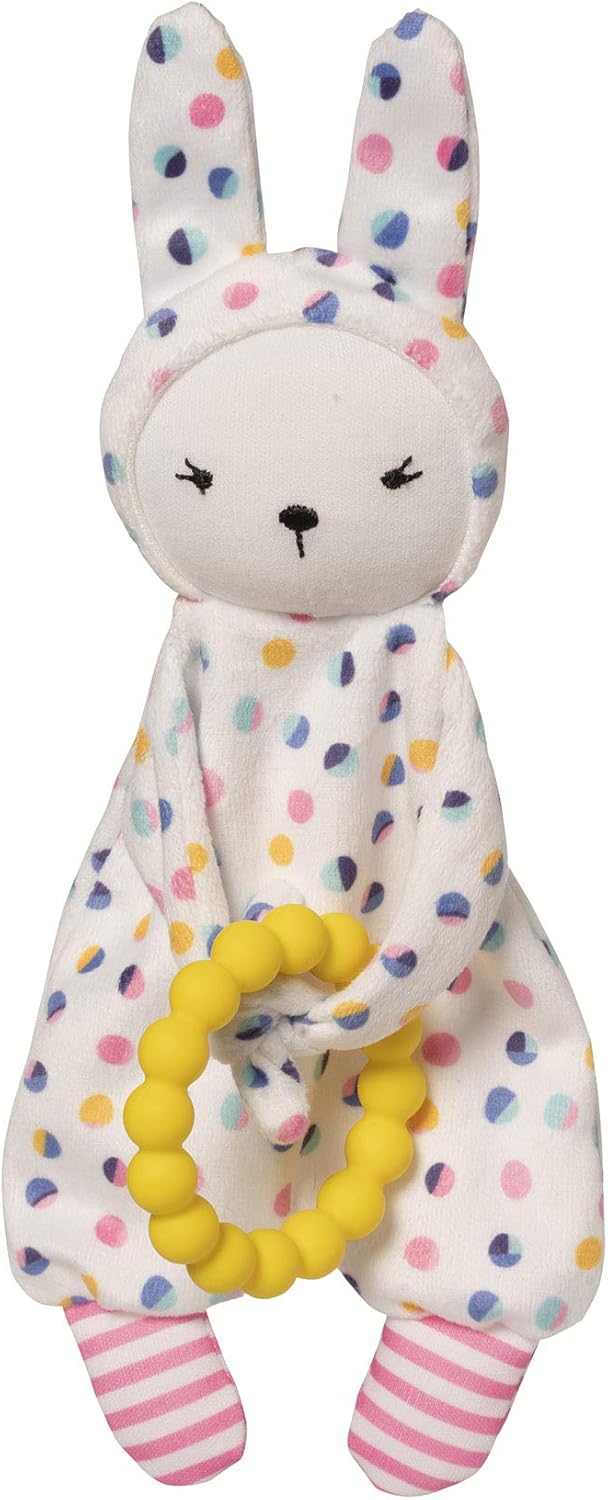 Manhattan Toy Cherry Blossom Days Baby Bunny Soothing Mini Blankie with Removable Silicone Teether Multi