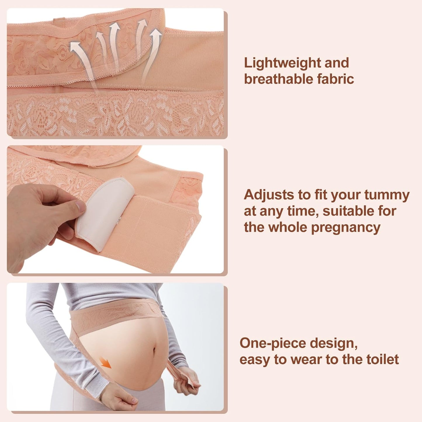 Pregnancy Belly Band for Pregnant Women, Breathable Maternity Belt, Adjustable Pregnancy Belly Support Band