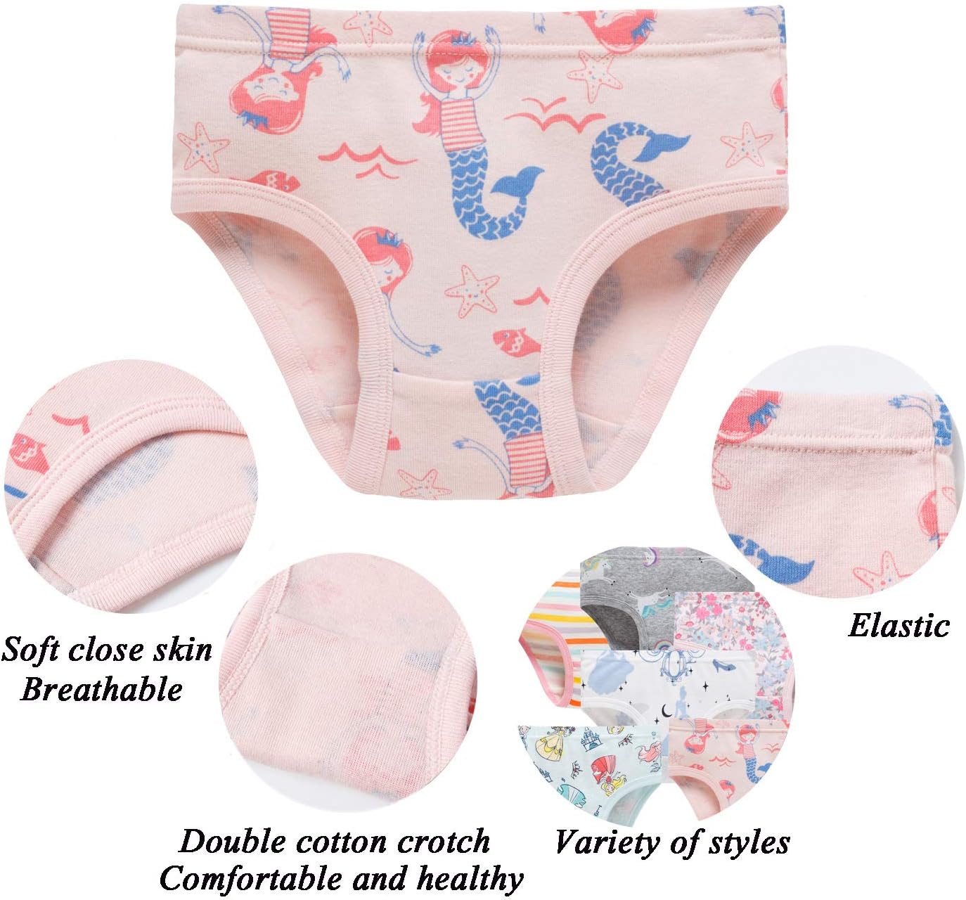 Boboking Soft Cotton Underwear Toddler Girls'Briefs Soft Undies