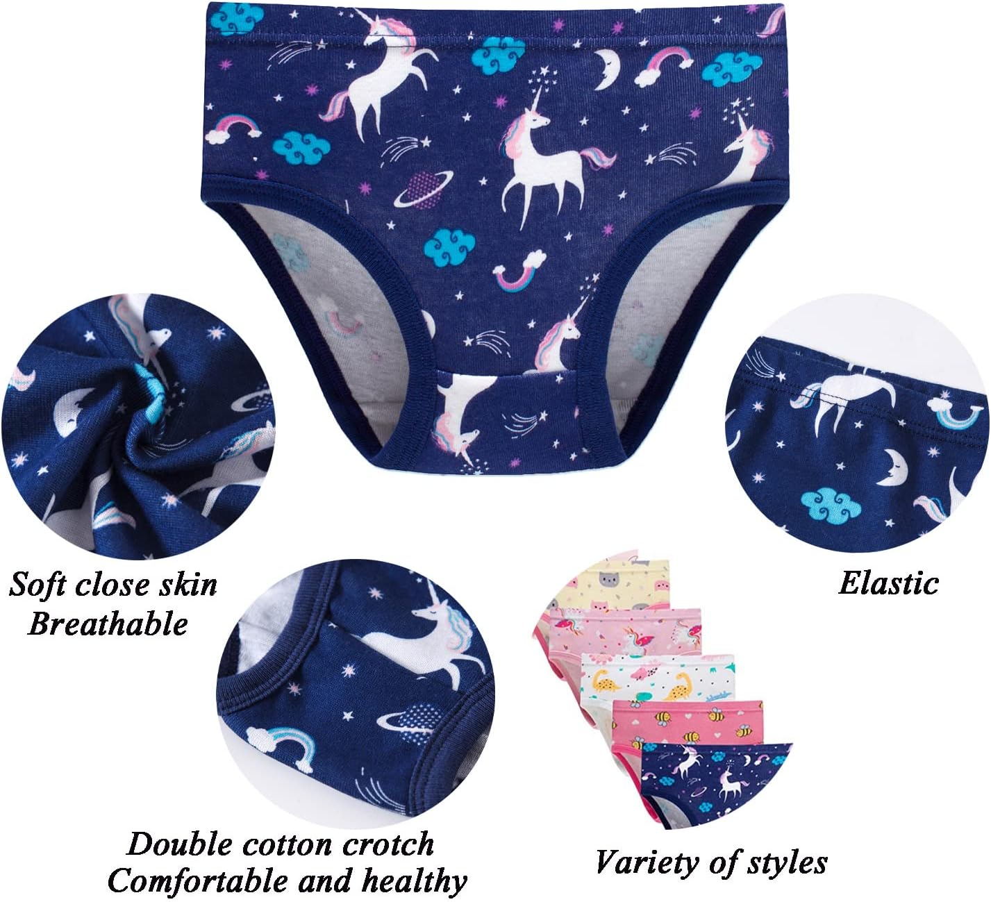 Boboking Soft Cotton Underwear Toddler Girls'Briefs Soft Undies
