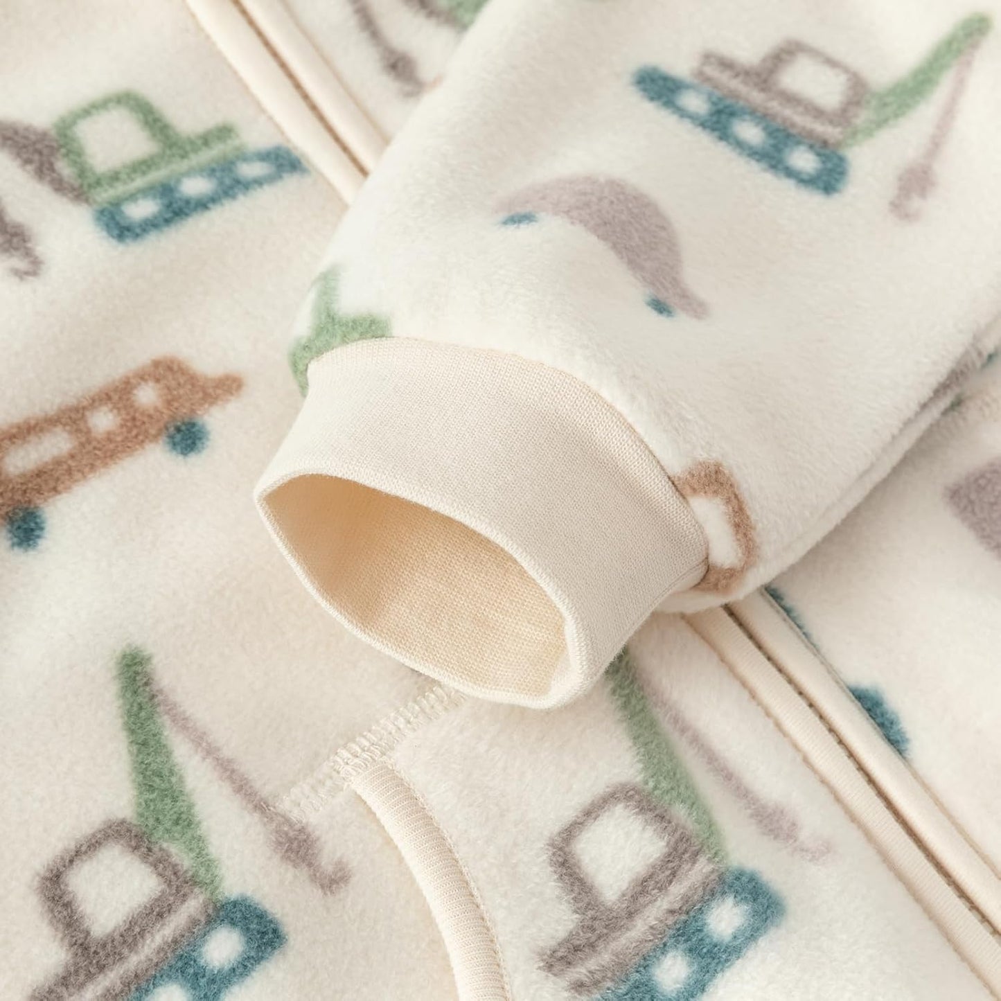 DAVE & BELLA Kids Printed Polar Fleece Jacket Toddler Baby Boys Girls Zip Up Long Sleeve Spring Fall Warm Outerwear Coat