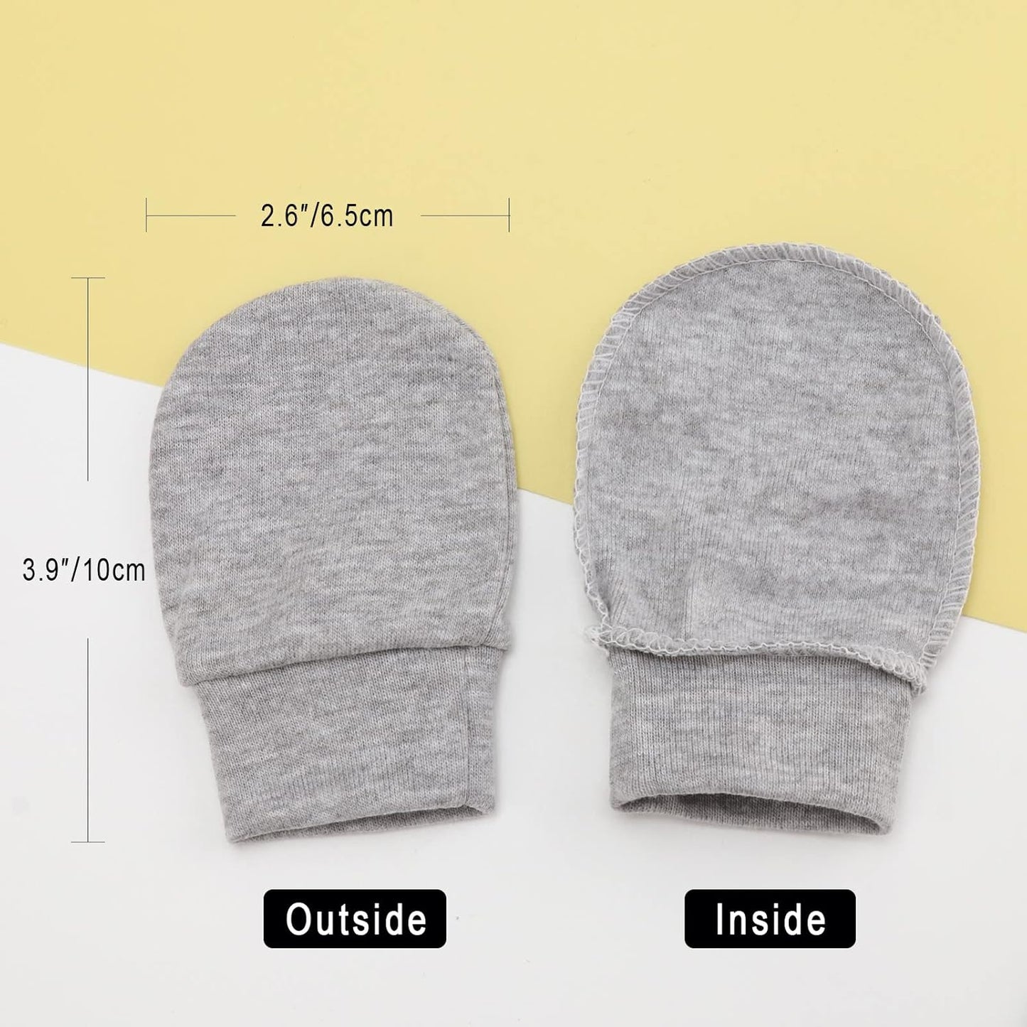 Newborn Baby Mittens No Scratch Cotton Elastic Wrist Gloves Infant Toddler Mittens for Baby Boy Girl 0-6 Months