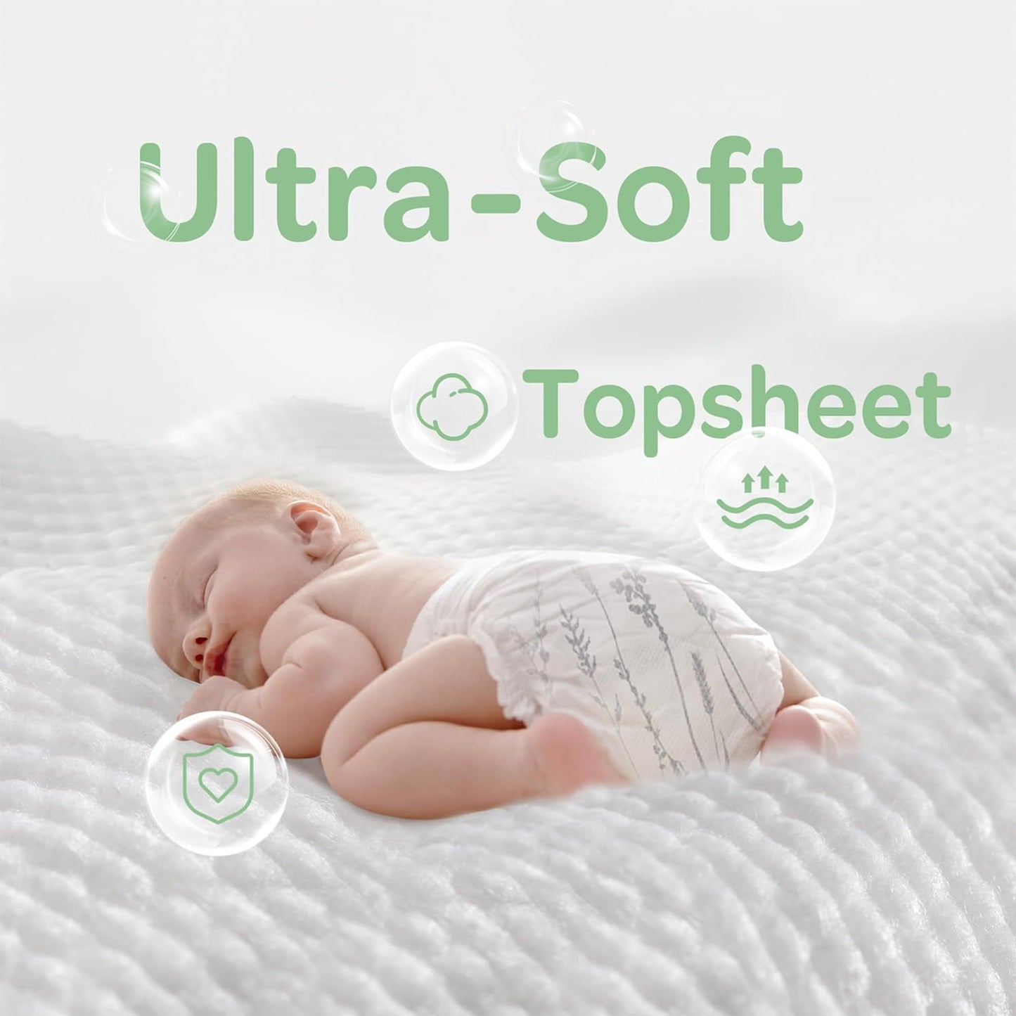 PARASOL Clear+Dry Disposable Diapers | RashShield Protection, Leakproof Design, Hypoallergenic | Size 1, (7-14 lbs) 84 Count