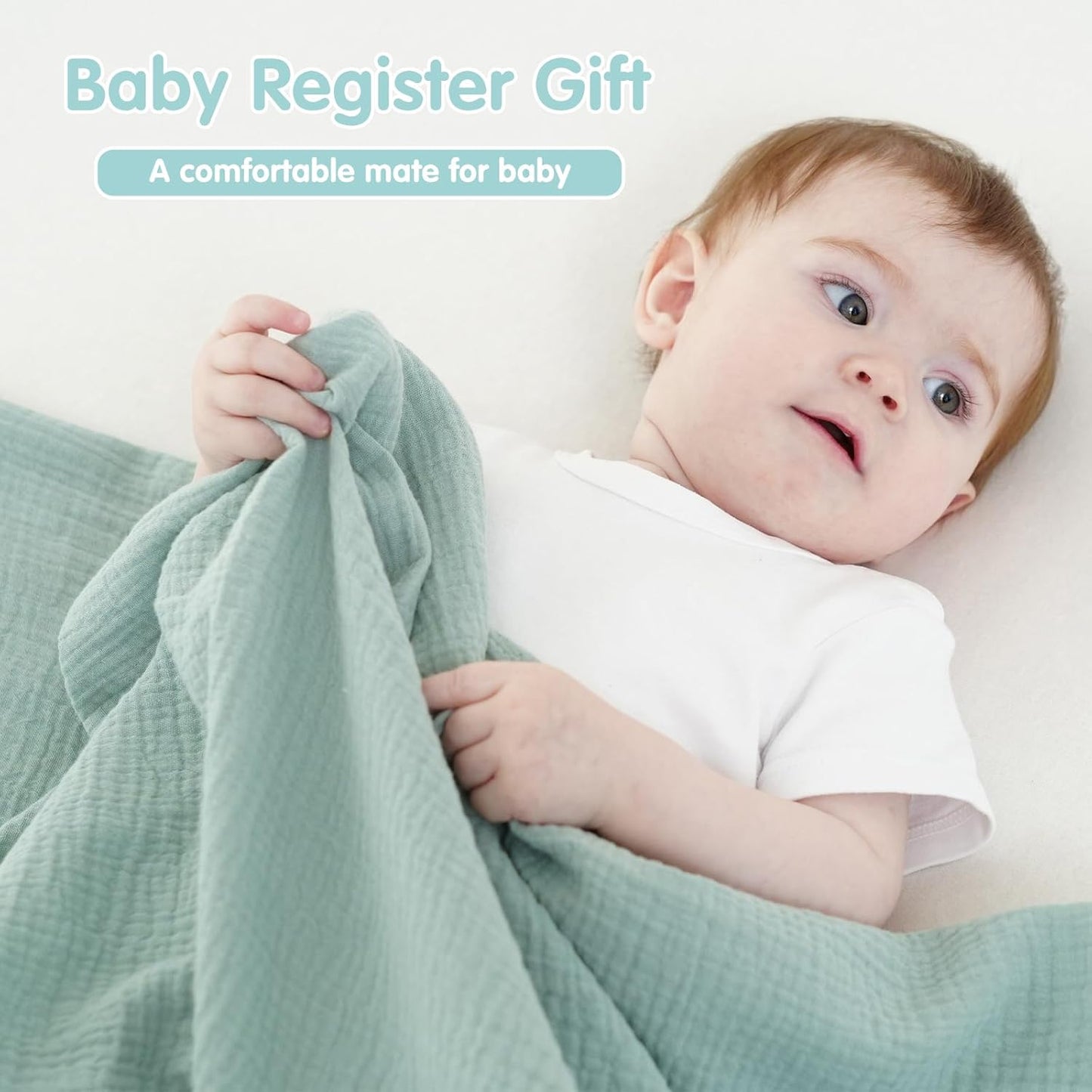 Muslin Swaddle Blankets for Newborns, 2 Pack 100% Cotton Receiving Blankets, Soft and Breathable Baby Swaddles, Large 40 x 40 Inches, Baby Essentials for Boys and Girls, Shower Gift