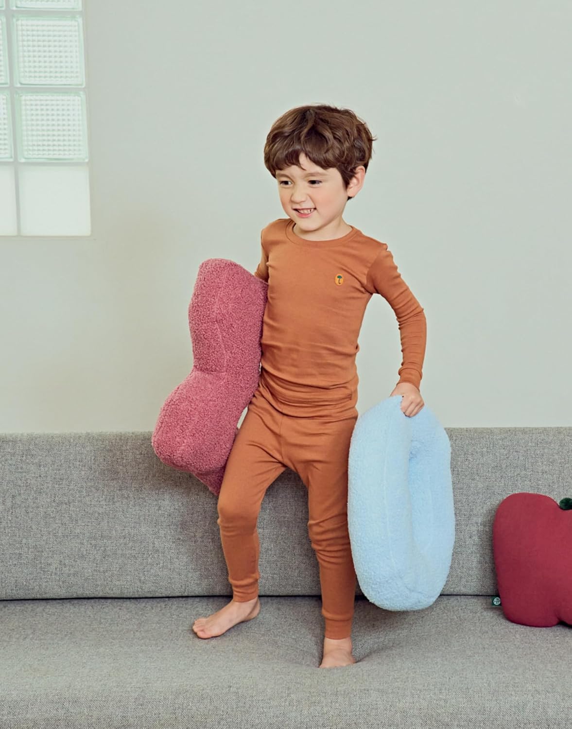 moimoln 6M-8Y Modal Cotton Solid Soft Breathable Baby Toddler Boys Girls Snug fit Pjs Long Sleeve Pajamas Set Sleepwear Daily