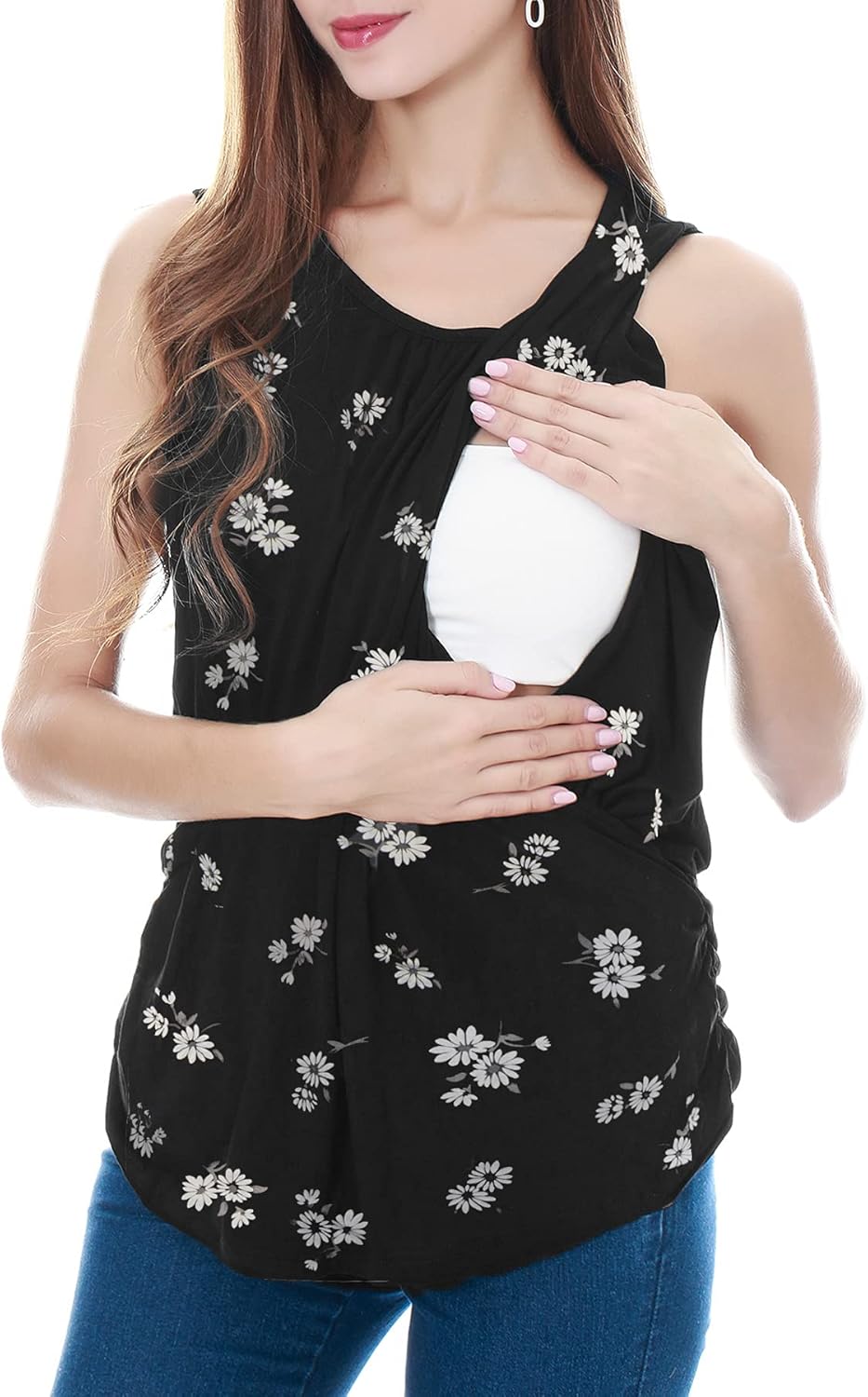 Smallshow Women's Maternity Nursing Tank Tops Breastfeeding Clothes 3-Pack