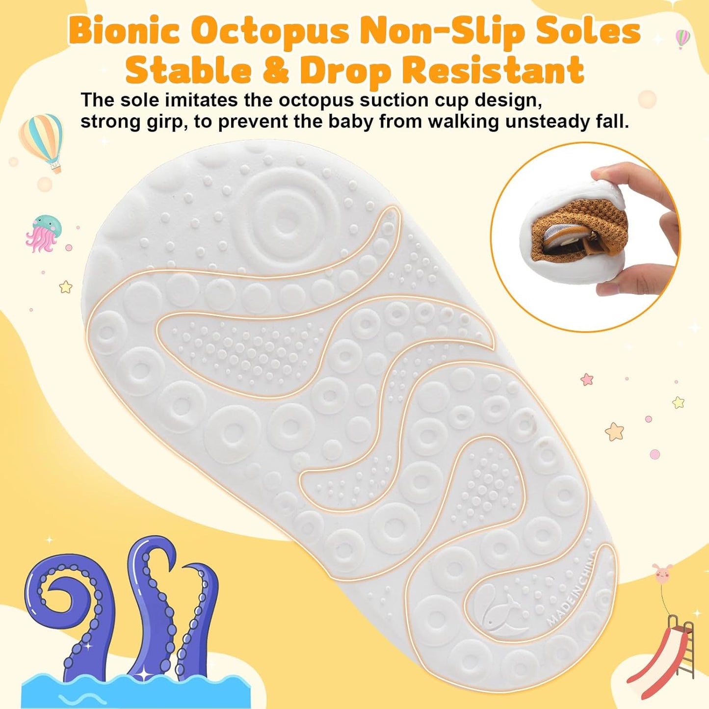 FEETCITY Baby First Walking Shoes Wide Baby Shoes Infant Sneakers Newborn Crib Shoe Barefoot Lightweight Slip On Shoe