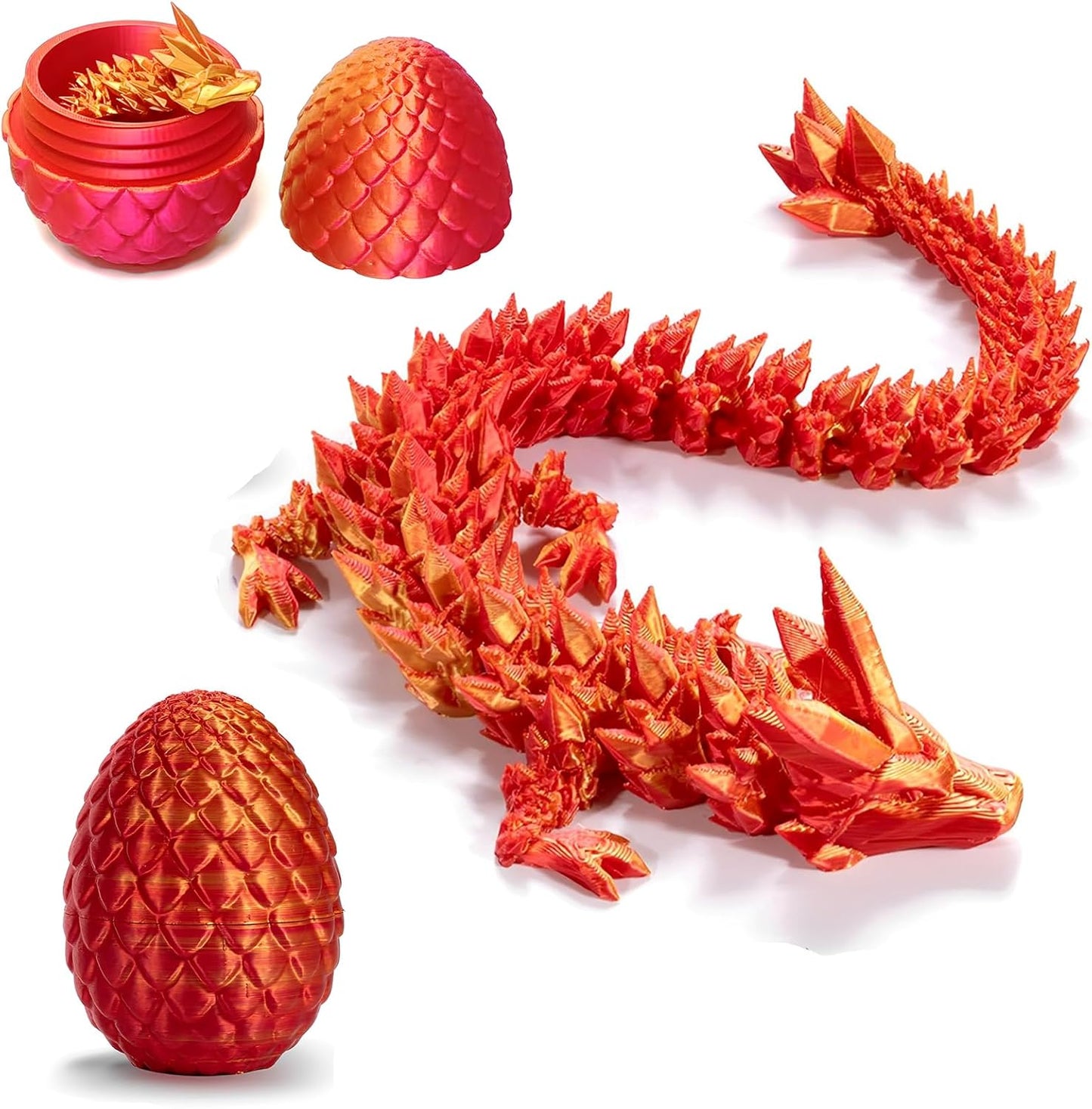 3D Printed Dragon Egg,Mystery Crystal Dragon Fidget Toys,Articulated Dragon,Home Desk Decor Easter Surprise Dinosaur Eggs,Adults Fidget Toys for Autism/ADHD