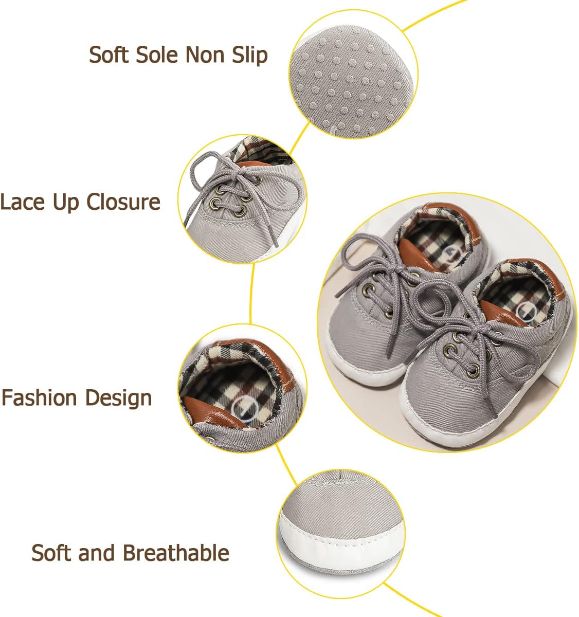 Morbido Infant Baby Boys Girls Canvas Sneaker Toddler Slip On Anti Skid Newborn First Walkers Candy Shoes for 0-18 Months