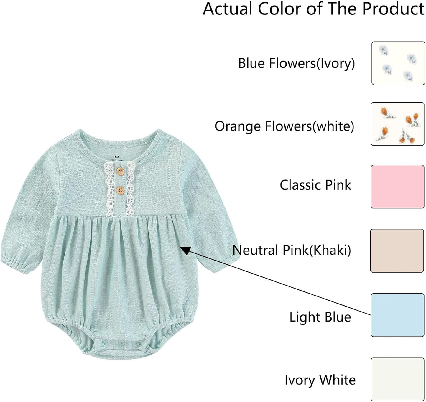 Baby Girl Clothes Cotton Bubble Romper Floral Bodysuits Infant Outfit Set