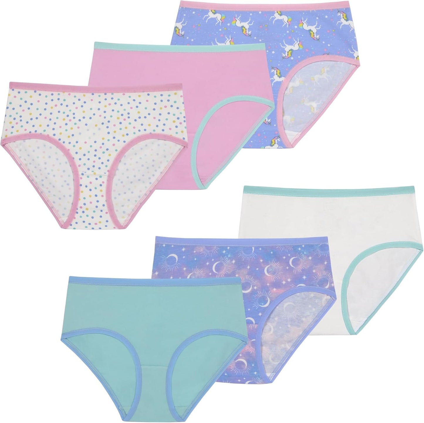 Saint Eve Kids Little Girls Cotton Underwear, Soft Breathable Multi Pack Brief Panties