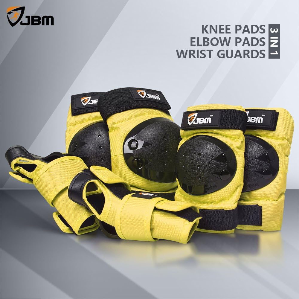 JBM Adult & Kids Knee Pads Elbow Pads and Wrist Guards for Inline Skating, Roller Skating, Skateboarding, Scootering