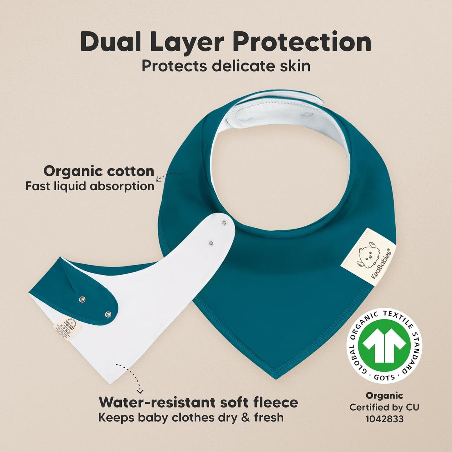 8-Pack Organic Baby Bandana Bibs for Boys, Girls - Super Absorbent Triangle Baby Bibs for Drooling and Teething Infant, 100% Cotton Extra Soft for Newborn, Infant 0-36 Months (Eclipse)