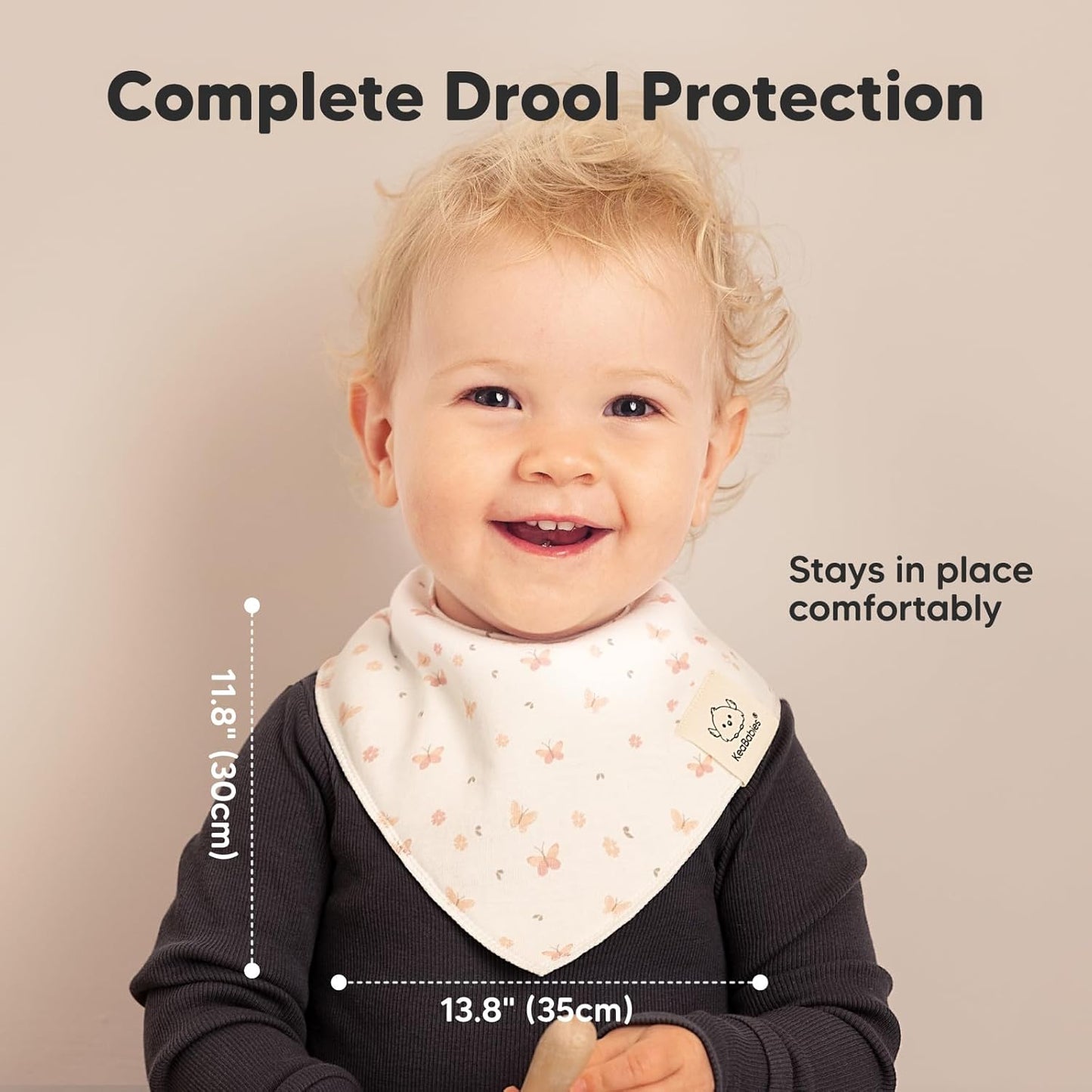 8-Pack Organic Baby Bandana Bibs for Girls - Super Absorbent Triangle Baby Bibs for Drooling and Teething Infant, 100% Cotton Extra Soft for Newborn, Infant 0-36 Months (Butterflies)