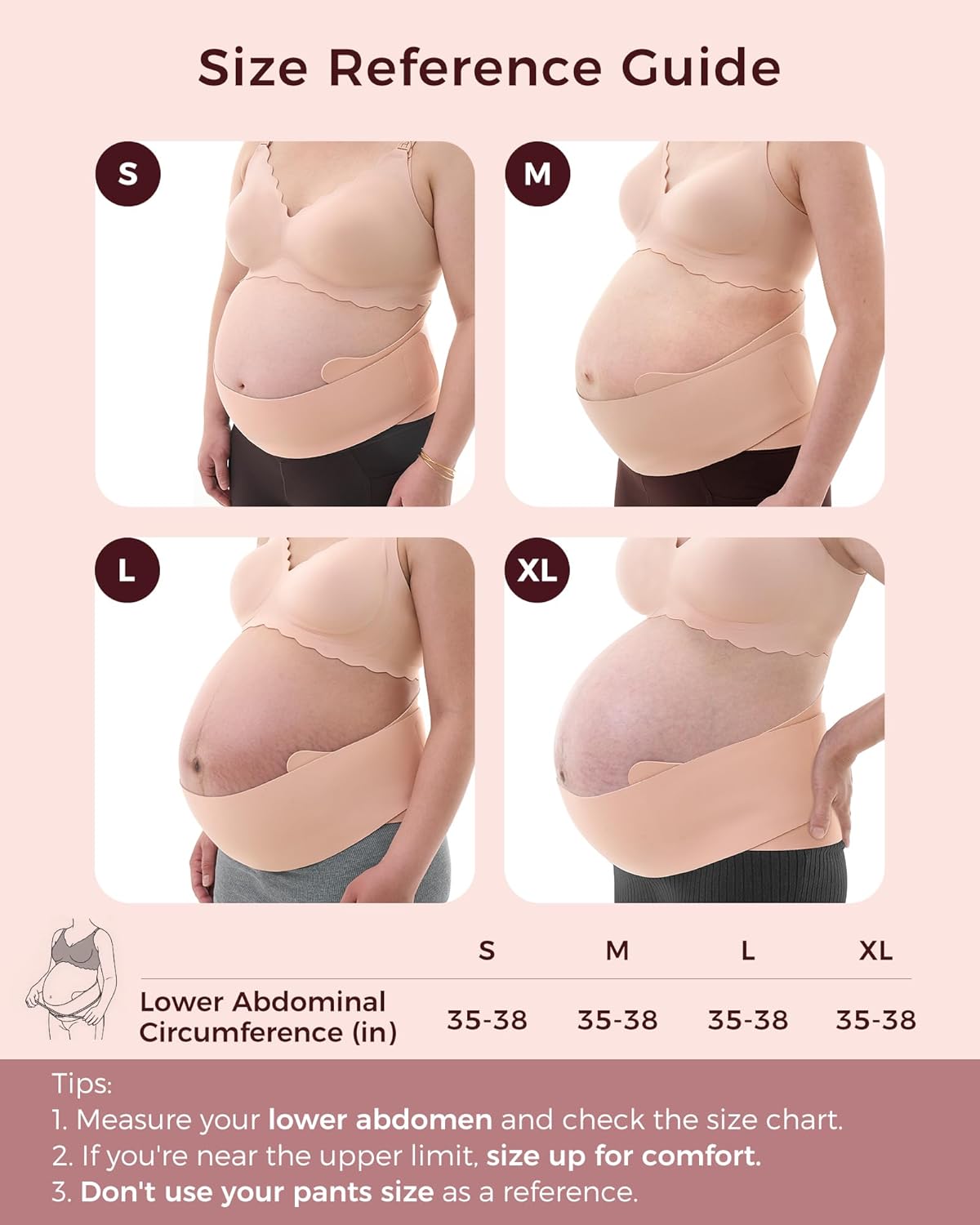 Momcozy Belly Bands for Pregnant Women, One-Piece & Portable Pregnancy Belly Band with Ergonest Back Support & Breathable Fabric – Adjustable Maternity Belt for Small/Round/High-Carrying Belly