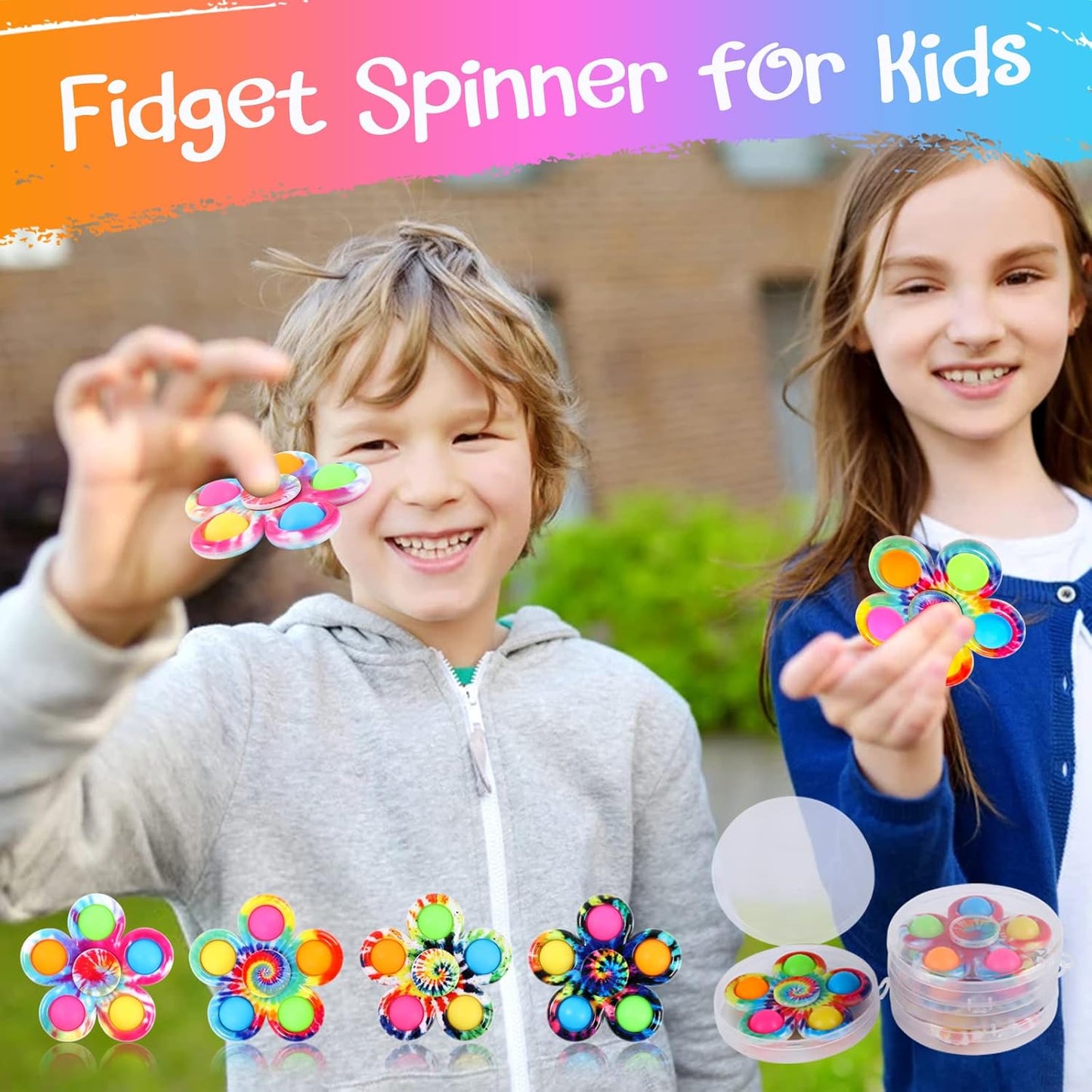 Gigilli 24 Pack Party Favors Fidget Spinners for Kids 4-8 8-12, Goodie Bags Stuffers for Kids 3-5, Pop Mini Fidget Toys Bulk Classroom Prizes for Girls Boys, Toddler Birthday Party Return Gifts
