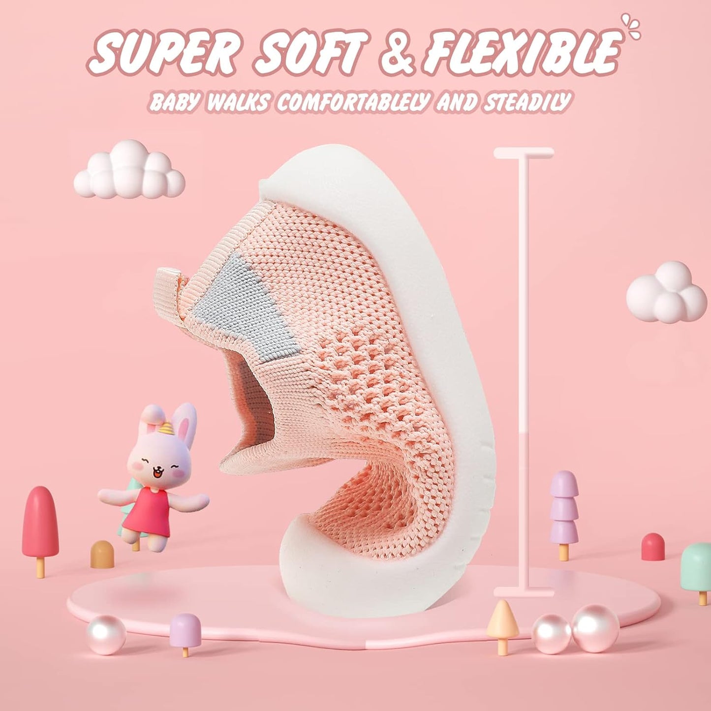 Charrost Toddler Baby Girl Boy First Walking Shoes Checkered Sneakers Sizes 3/4/5/6/7/8T. Soft, Cute,Flexible for First Walkers. Non-Slip, Slip On, Wide Toe Box Indoors Outdoors